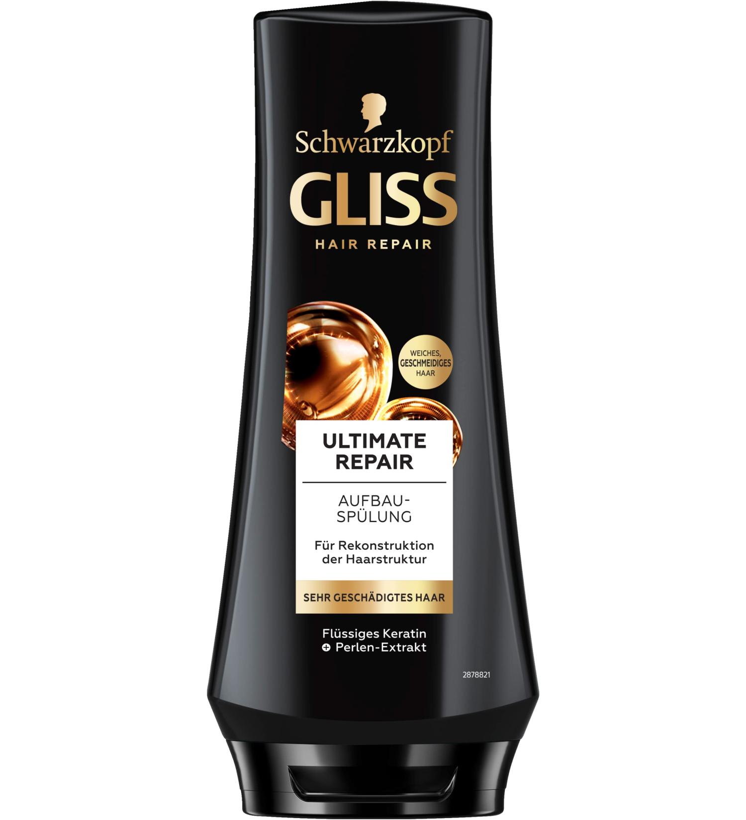 GLISS Ultimate Repair Rinse 200 ml | Keratin Repair for Extremely Damaged Hair | Easy Combability - Buy Online on GoSupps.com