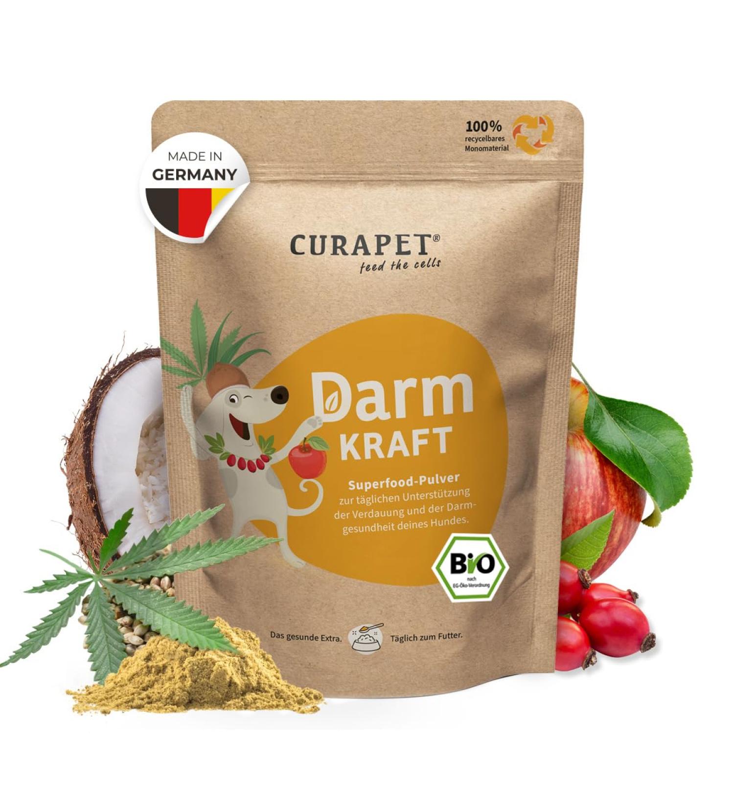 Organic Intestinal Powder for Dogs | Curapet with Probiotics & Prebiotics | Supports Digestion & Intestinal Health - 80 Portions - Buy Online on GoSupps.com