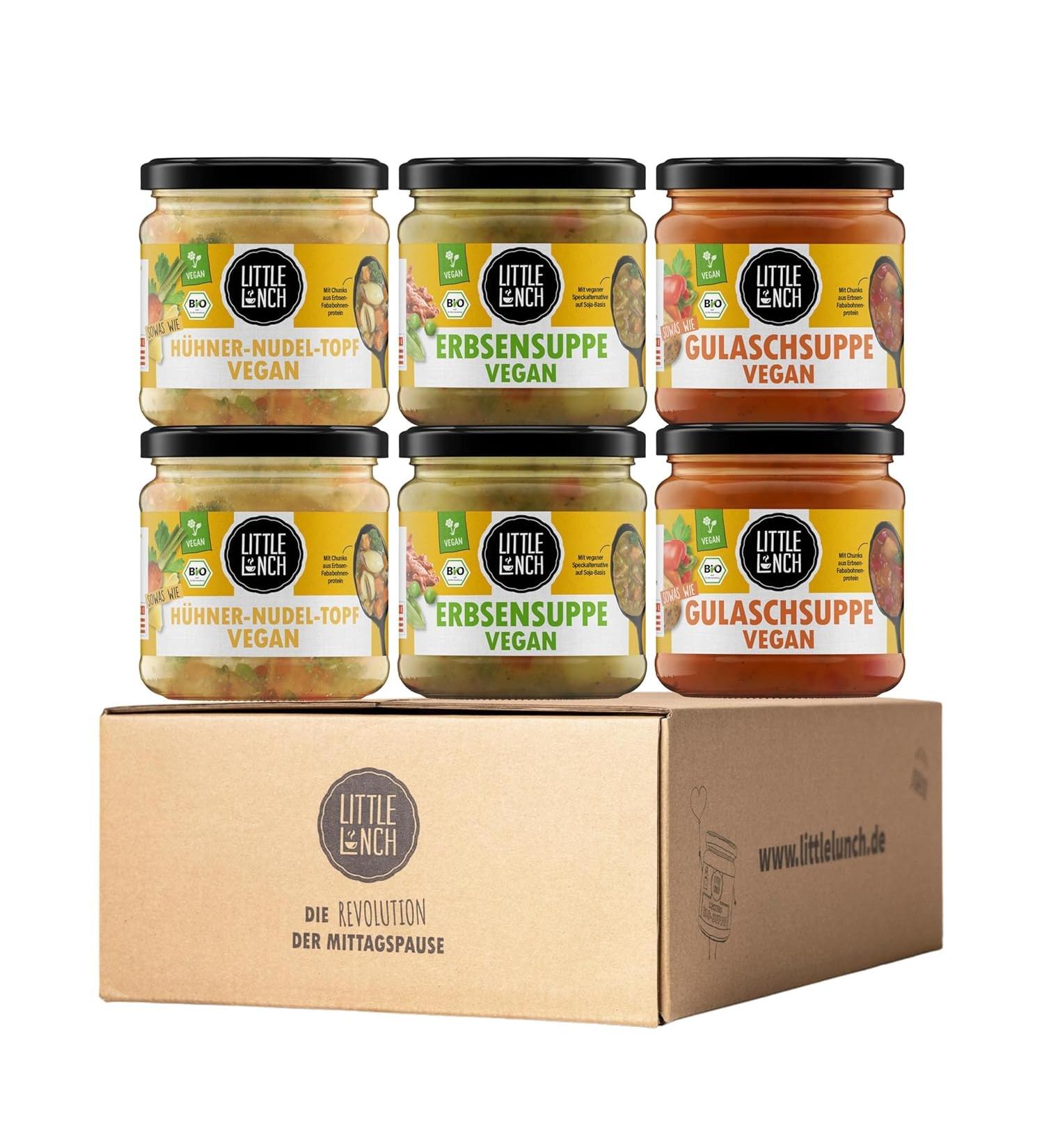 Buy Little Lunch Organic Vegan Soup Tasting Box | 6 x 350g Classic Flavors | No Added Sugar & Artificial Additives - Perfect for Veganuary! - Buy Online on GoSupps.com