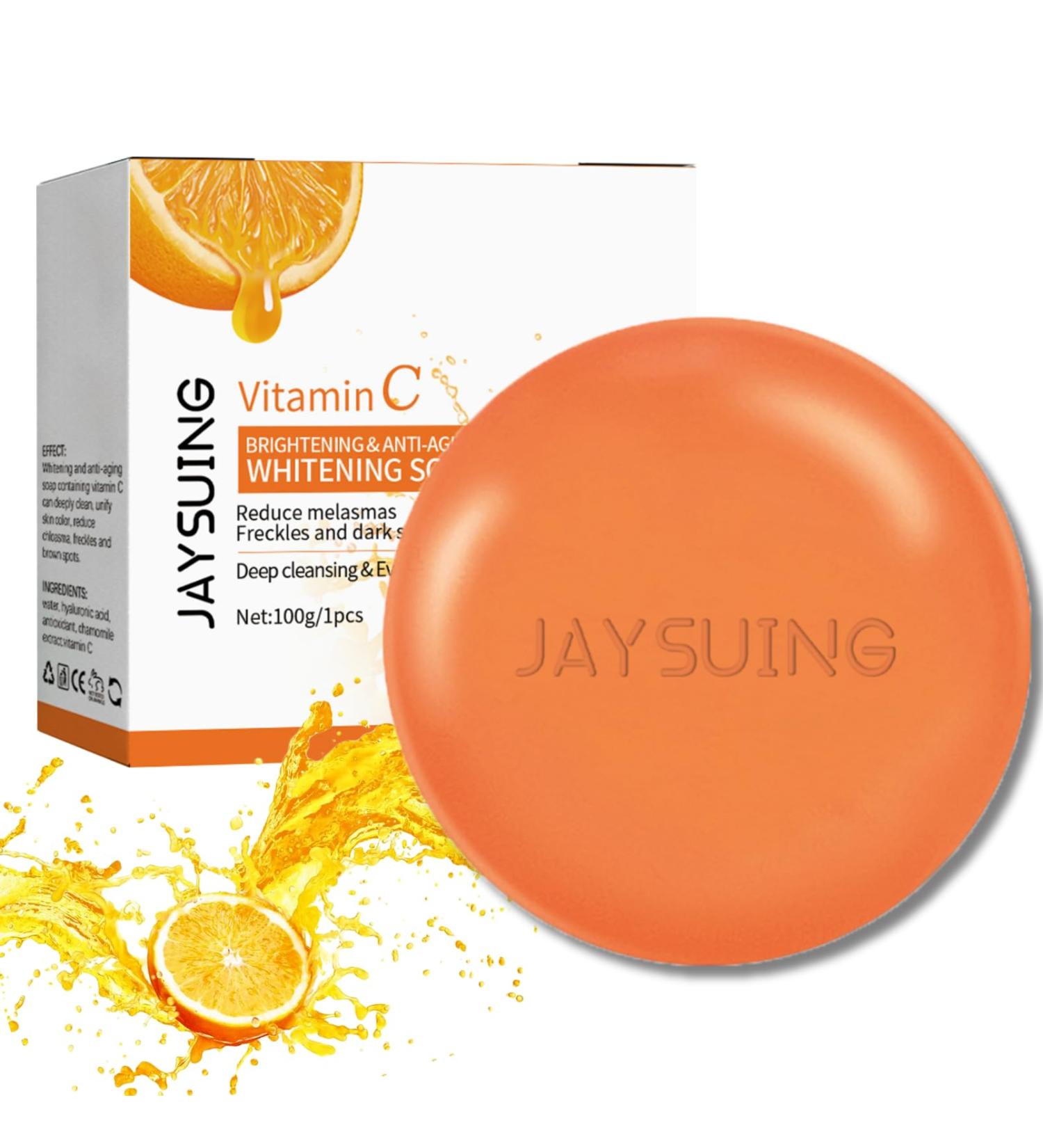 Vitamin C Soap Bar Natural Soap Orange Body Soap Bar Vitamin C Handmade Soap Hand Face Cleansing & Moisturizing Soap Bars for Face and Body Solid Soap for Reducing Acne and Scar Improve Skin Tone - Buy Online on GoSupps.com