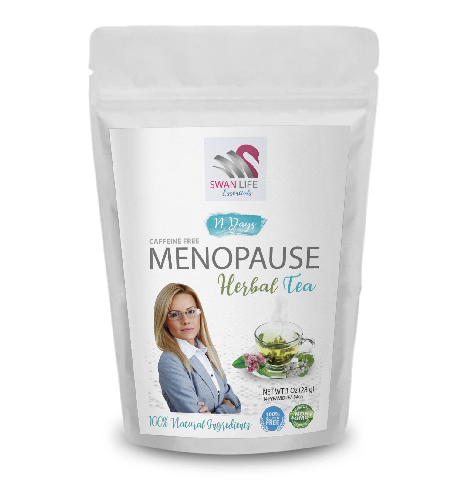 Menopause Support Tea - Herbal Relief for Women | 14-Day Natural Menopause Tea with Black Cohosh Cinnamon & Licorice Root - Buy Online on GoSupps.com