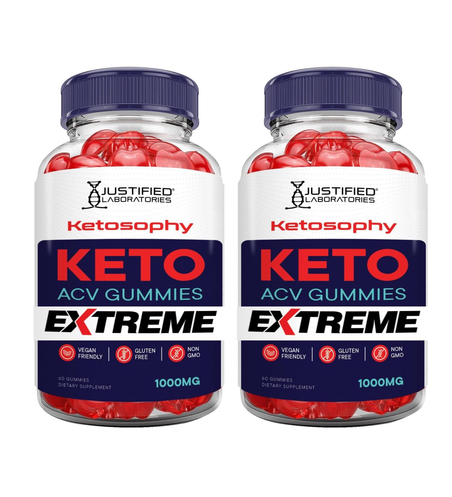 Justified Laboratories (2 Pack Ketosophy Keto ACV Gummies Extreme 2000MG Ketosophy Keto Gummies Advanced Formula Apple Cider Vinegar with Pomegranate Beet Juice Powder B12 Vegan Non GMO 120 Gummys 60 Count (Pack of 2) - Buy Online on GoSupps.com