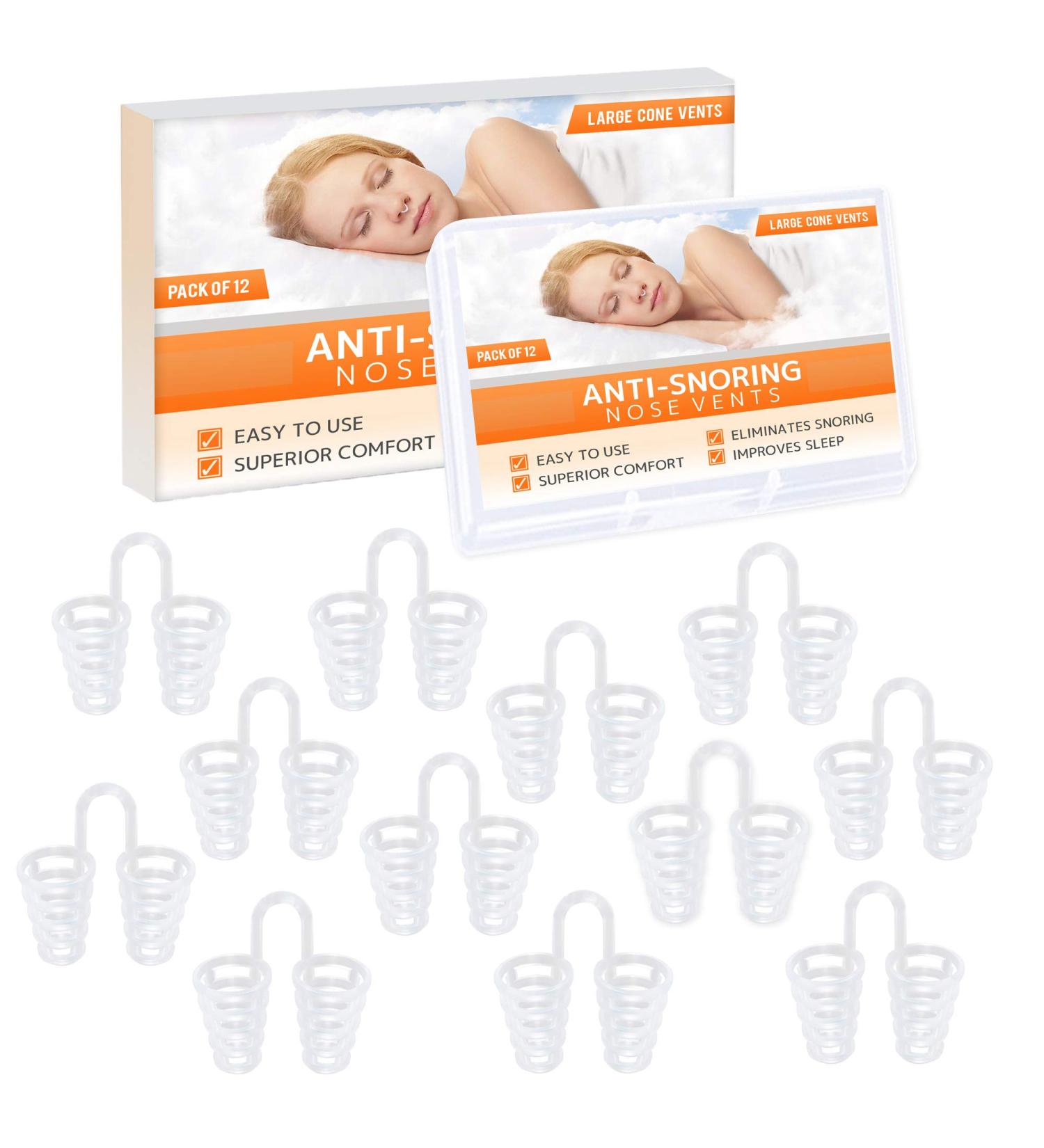 Nose Vent Sinus Relief Dilator - Large Pack of 12 Hard Silicone - Reusable Snoring Device for Peaceful Sleep - Mobi Lock - Buy Online on GoSupps.com