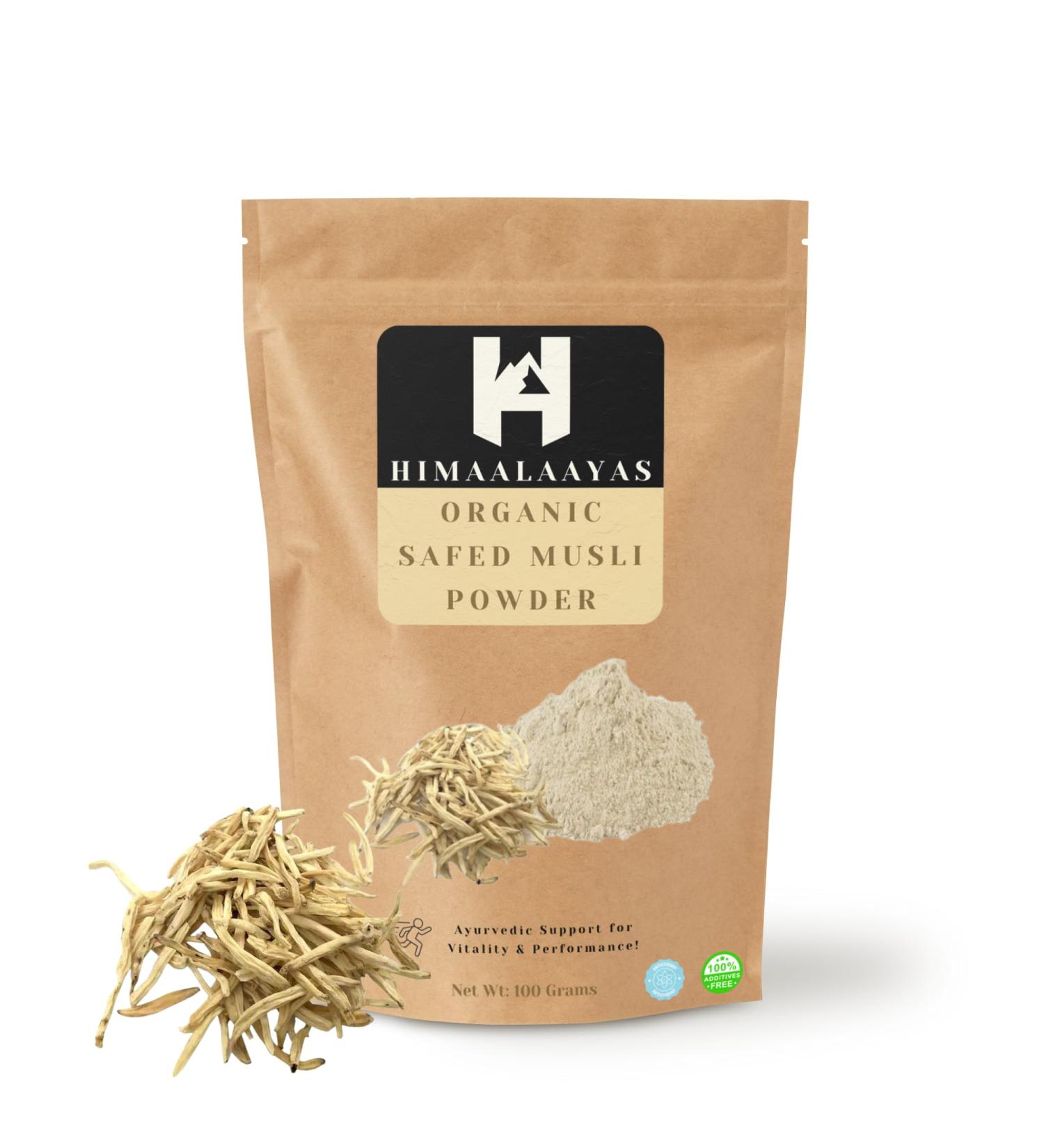 Himaalaayas Natural Safed Musli Powder (Chlorophytum borivilianum) Safed Musali Root Powder - Swet Musli Churna - White Musli Powder - 100 gm - Buy Online on GoSupps.com