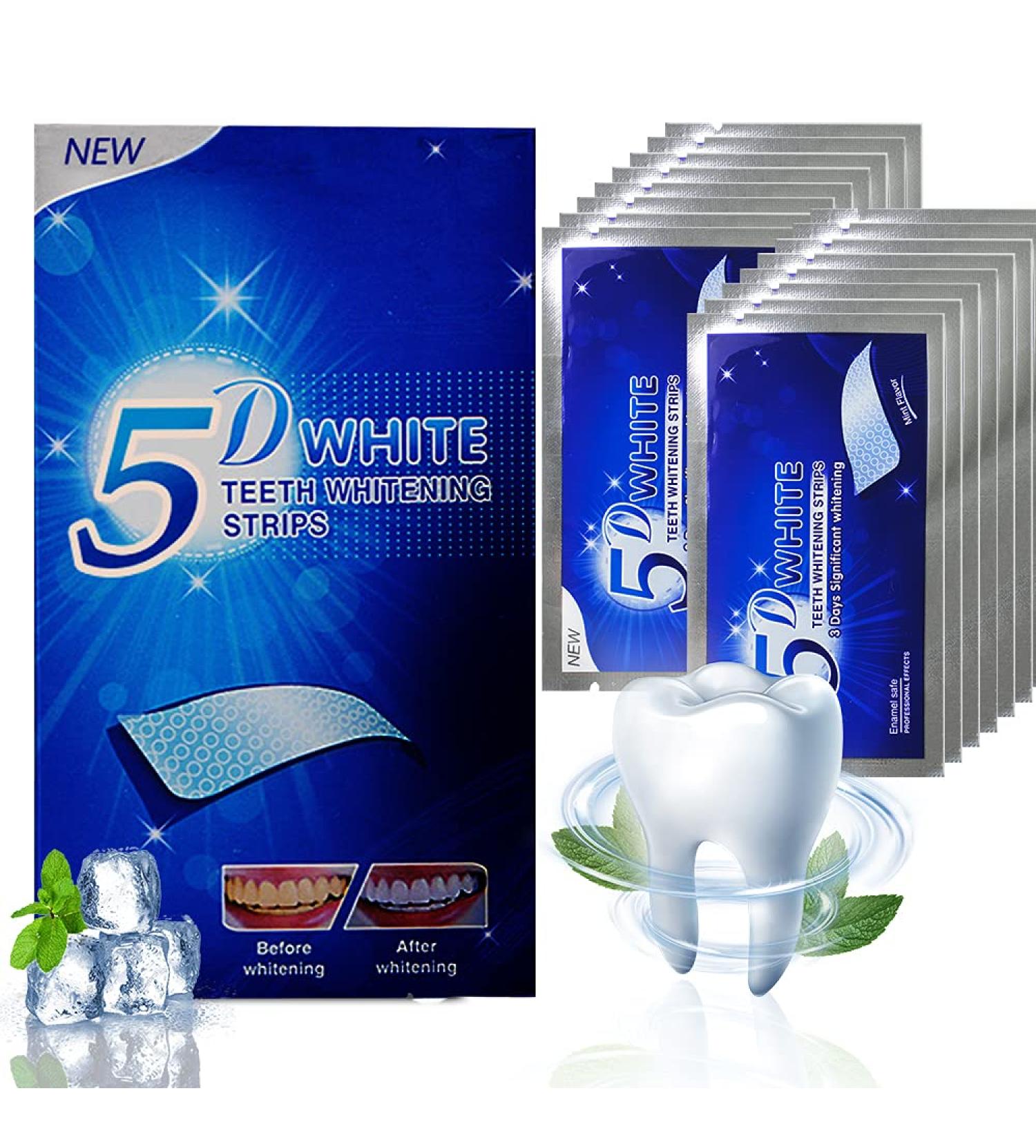 5D Teeth Whitening Strips by ifanze - Safe & Effective Kit with 14 Pouches (28pcs) - Buy Online on GoSupps.com