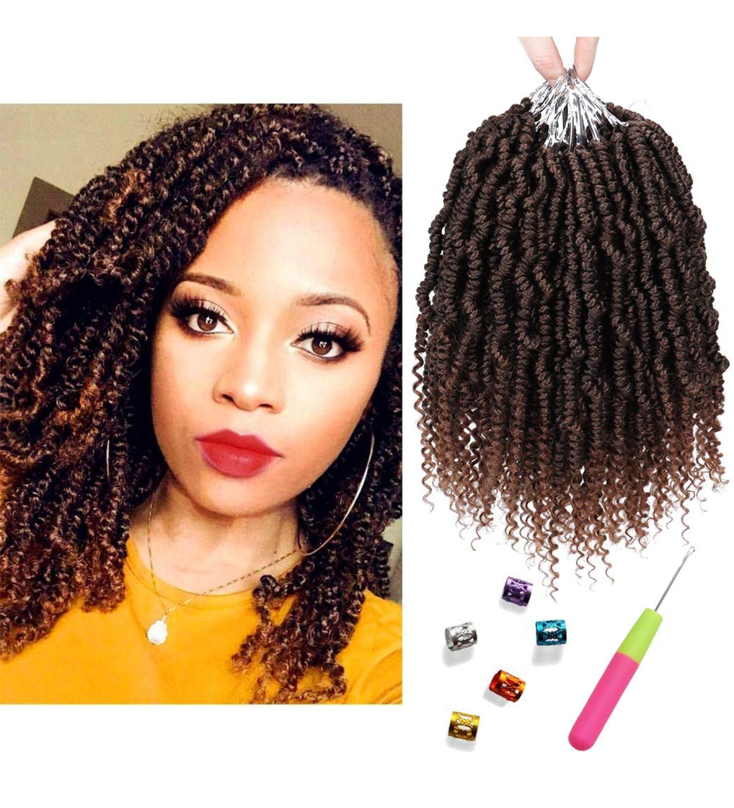 10 Inch T30 Bomb Twist Crochet Hair 6 Packs - Pre-looped Spring Twist Braids for Women - Synthetic Fluffy Dreadlocks Extension - Buy Online on GoSupps.com