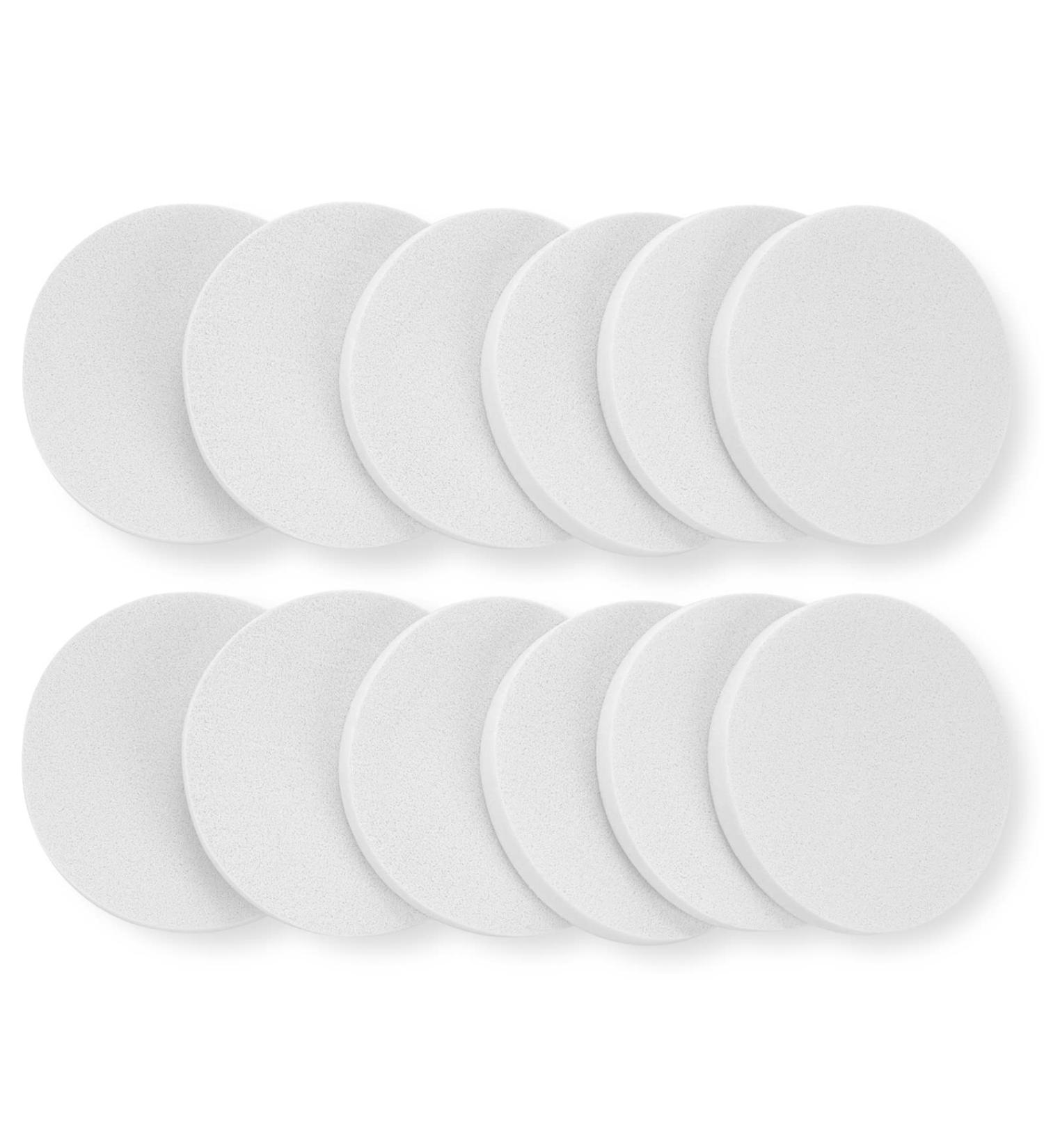 12-Piece White Round Molain Powder Puff Sponge Set for Liquid Foundation & Makeup Application - Buy Online on GoSupps.com