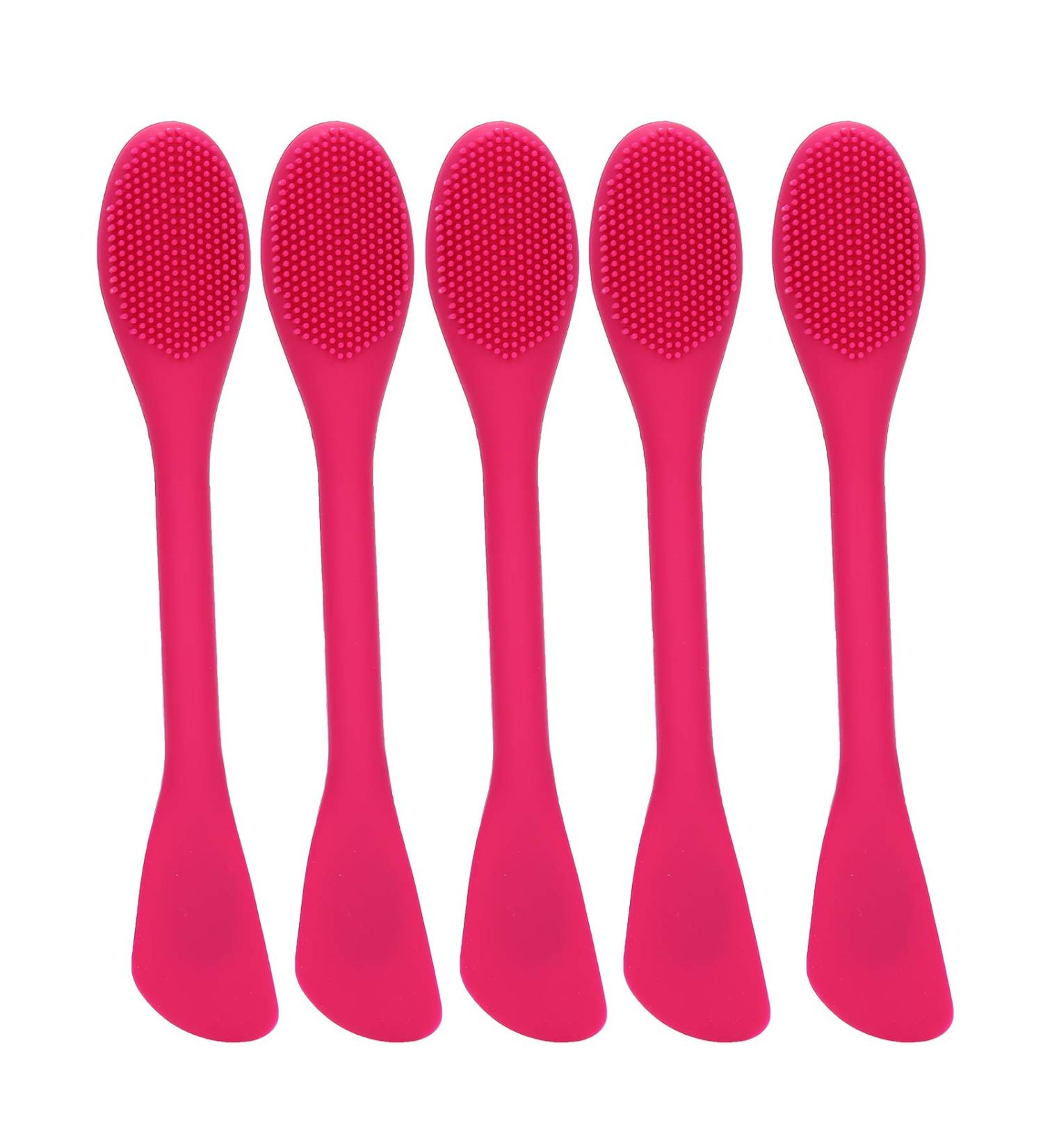 Qukaim Facial Mask Brushes Silicone Face Cleaning Brush with Mix Mask Stick 2 Heads Facial Mask Brushes DIY Skin-Care Tool Rose Red - Buy Online on GoSupps.com