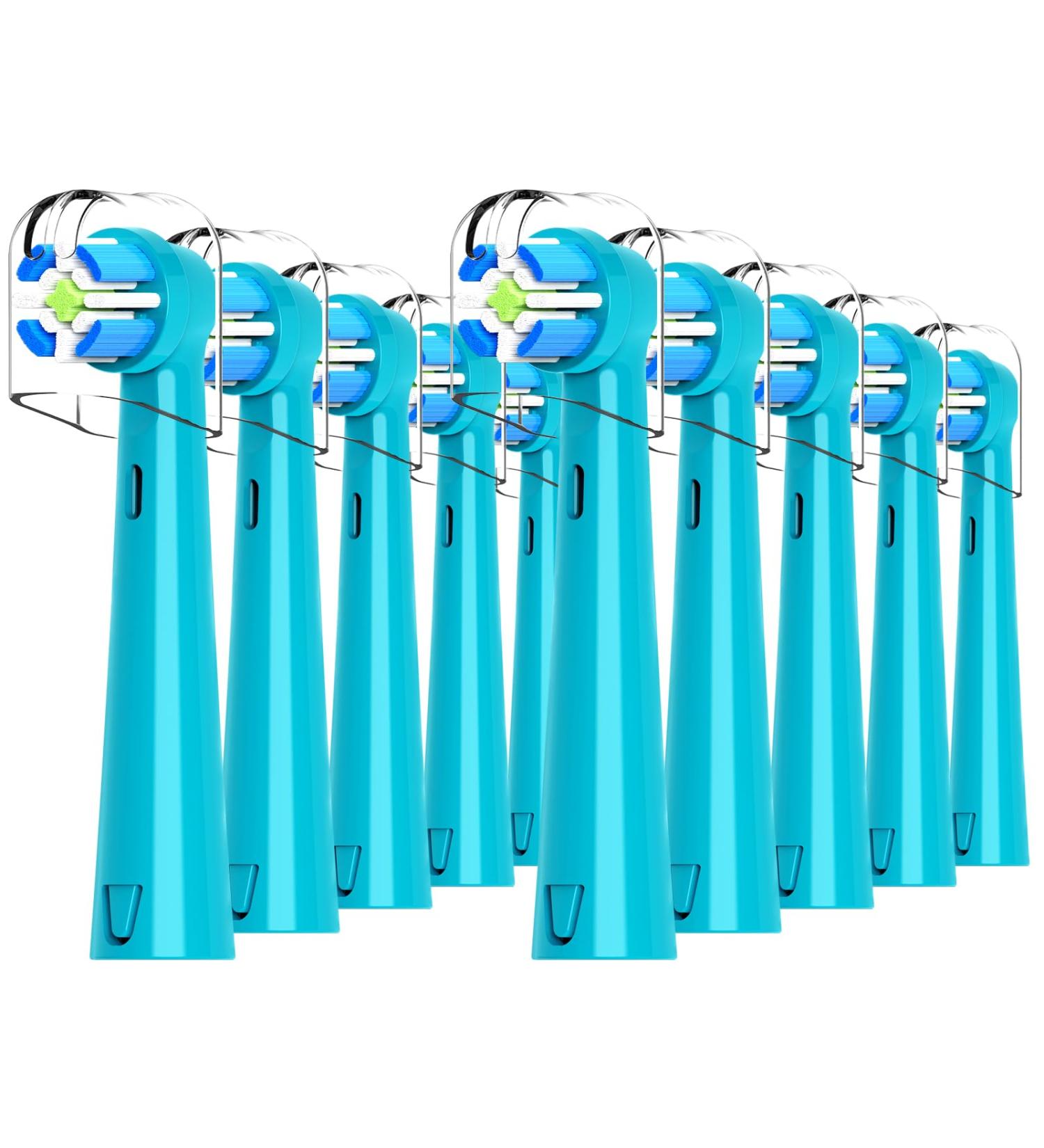 Brusheez Kids Electric Toothbrush Replacement Brush Heads - 10 Pack (Green Medium) | Compatible Brush Heads for Kids Electric Toothbrush - Buy Online on GoSupps.com