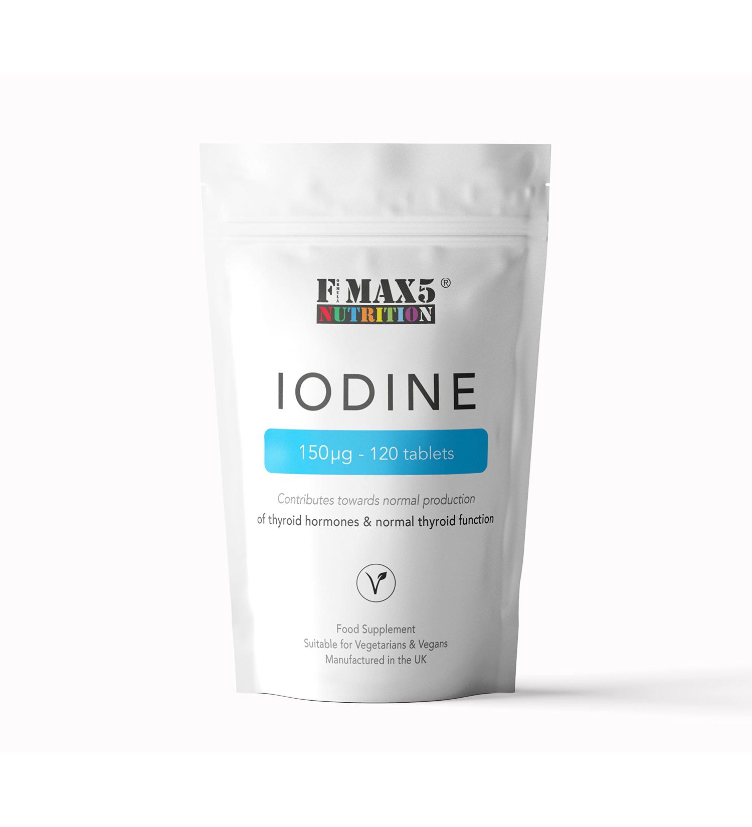 Iodine 150mcg 120 Tablets | High Strength Natural Source | Pregnancy & Thyroid Supplement | Vegan | UK Made - Buy Online on GoSupps.com