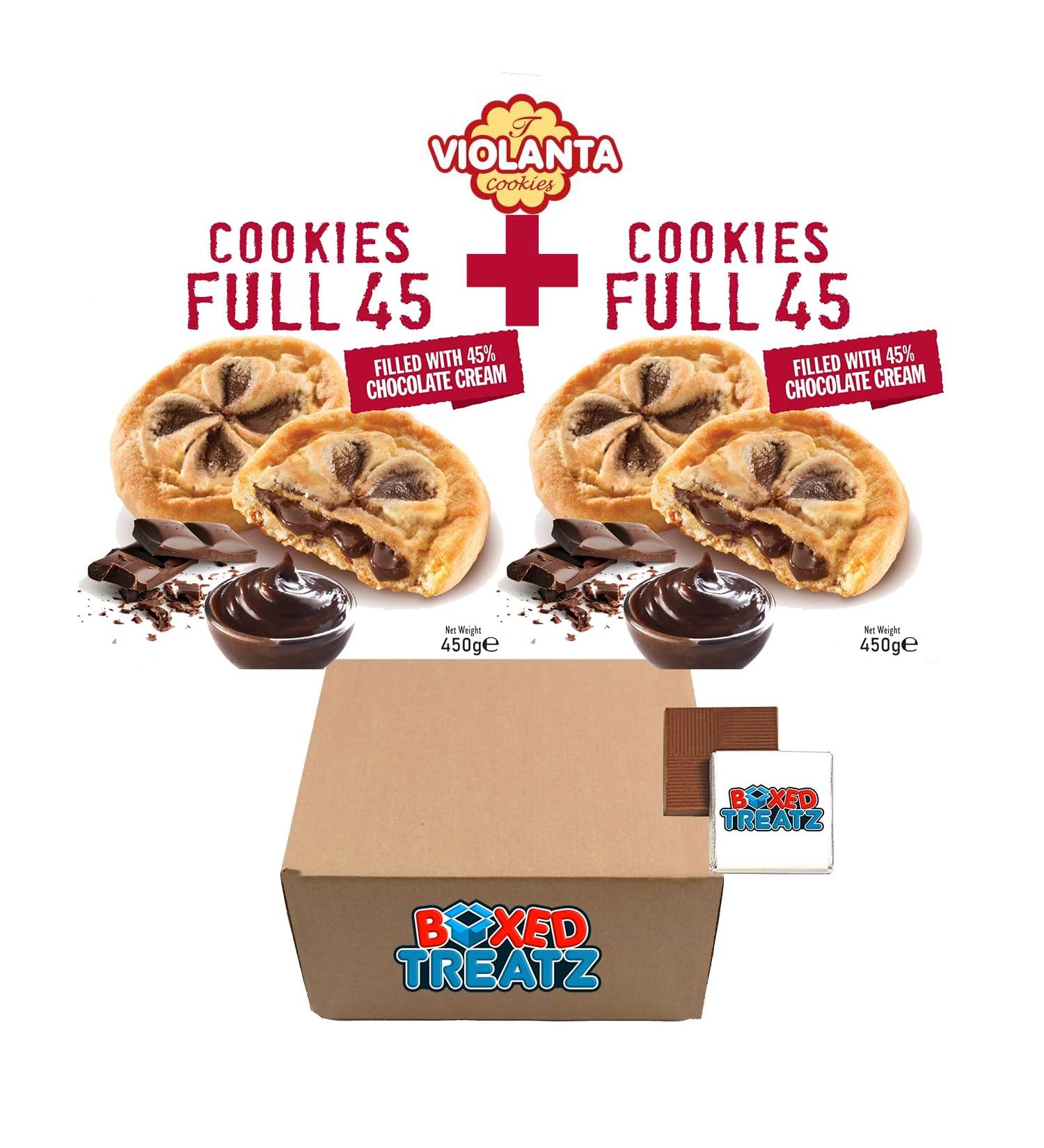 Chocolate Cookies Chocolate Cream Filled Cookies Full 45% 2X450g (900g) Crispy Cookie Dough Boxed Treatz - Buy Online on GoSupps.com