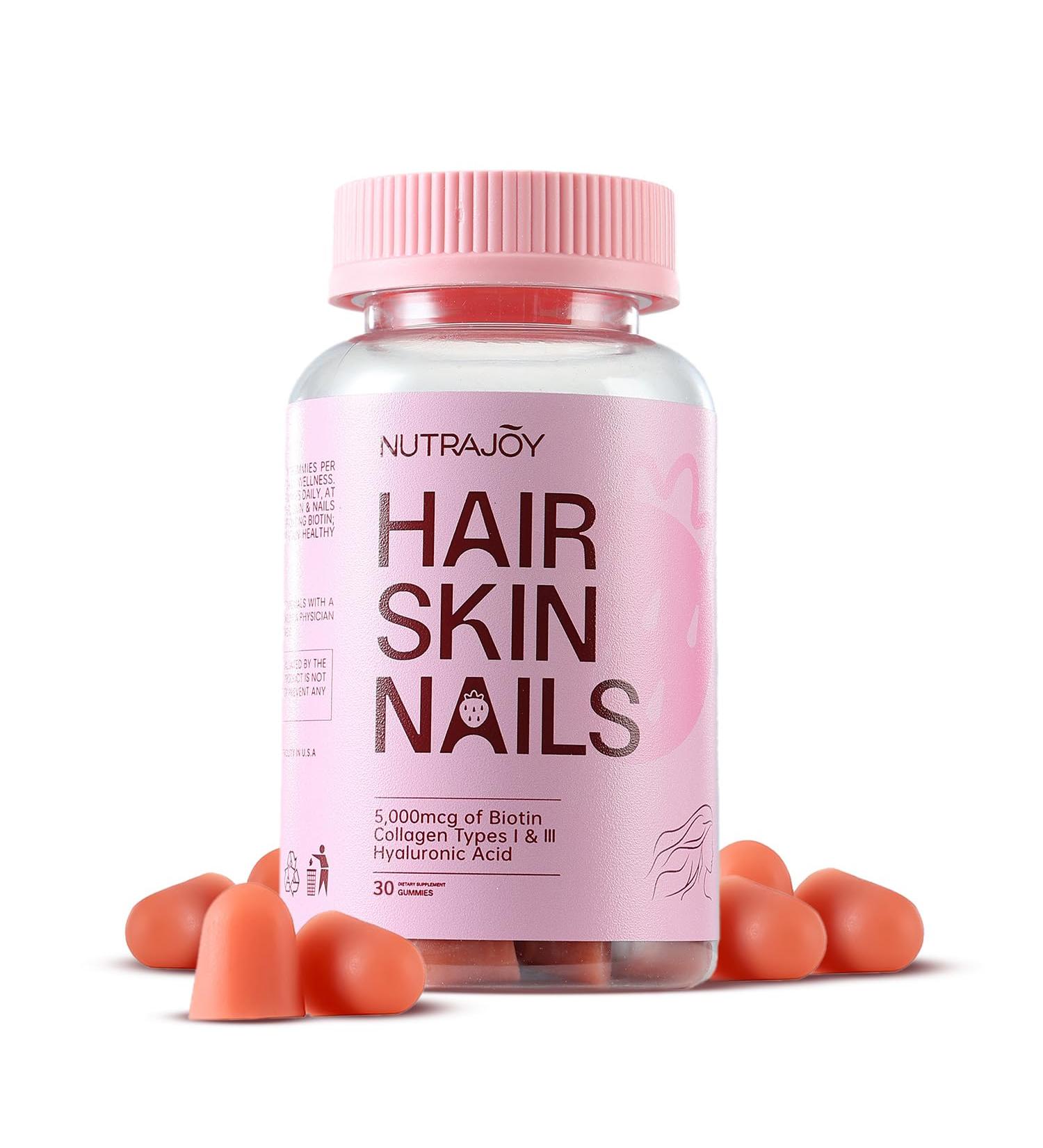 Hair Skin and Nails Gummies 5000 mcg Biotin Gummies Advanced Pectin Formula for Hair Growth Support and Radiant Appearance biotin for Hair Growth Women Strawberry Flavor 30 Gummies 30 Count (Pack of 1) - Buy Online on GoSupps.com