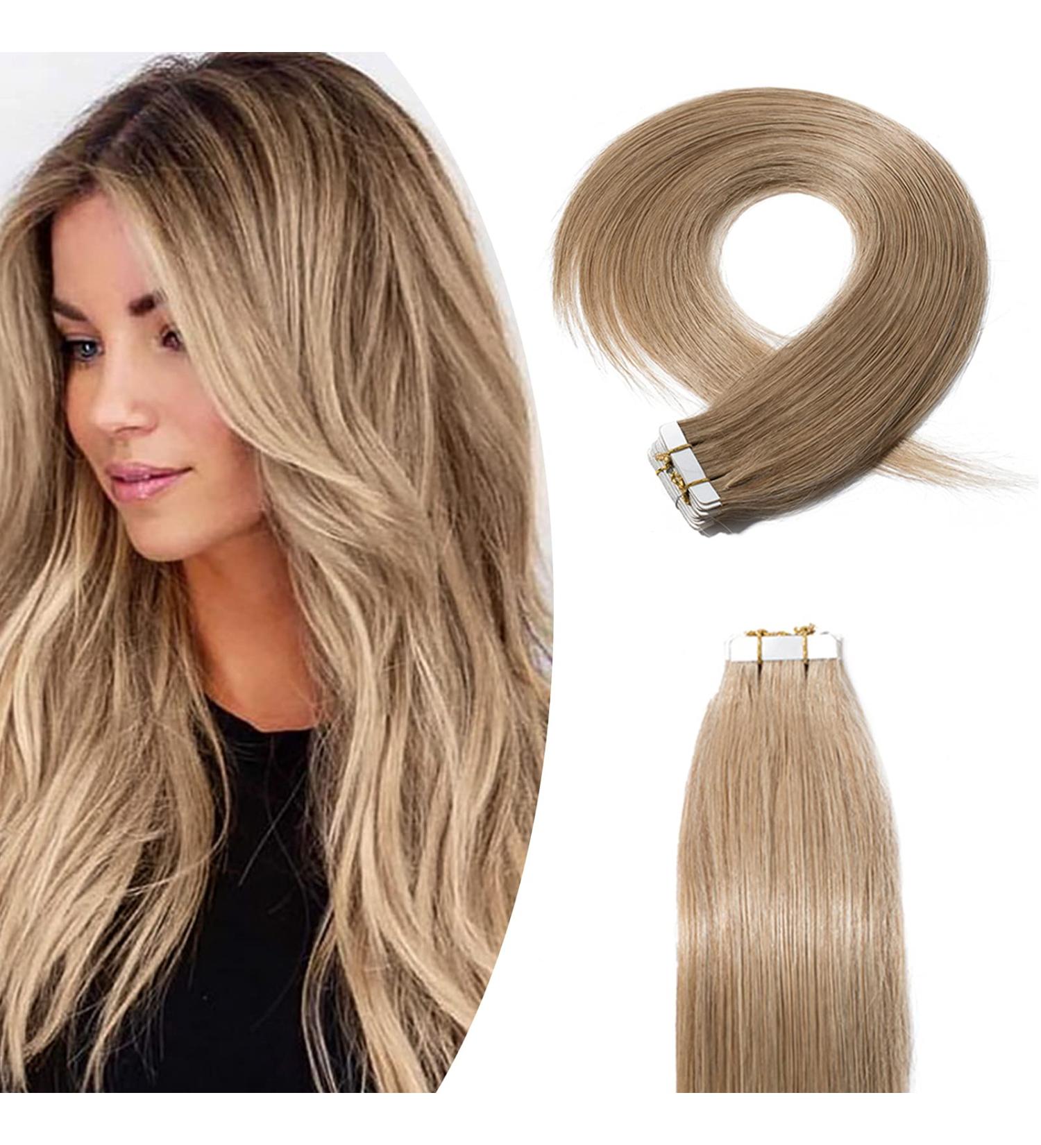 SEGO Tape In Hair Extensions | Remy Real Hair 20 Tress - 12 Honeyblond #27 - Includes 10 Free Tapes - 40g - Buy Online on GoSupps.com
