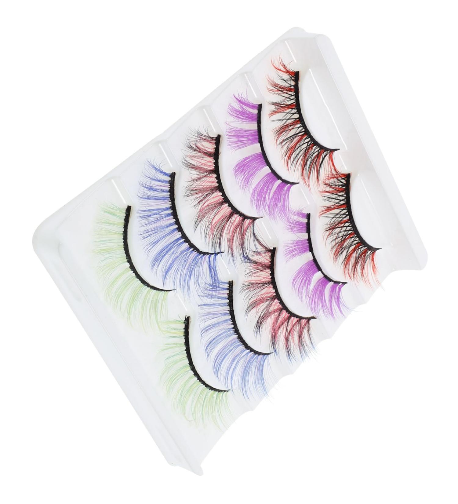 20 Pairs Colored False Eyelashes Fake Eyelashes Manga Lashes Women Makeup False Eyelashes False Lashes Makeup Supplies Stage Makeup Supply Cosmetics Imitation Miss Girl Extend - Buy Online on GoSupps.com