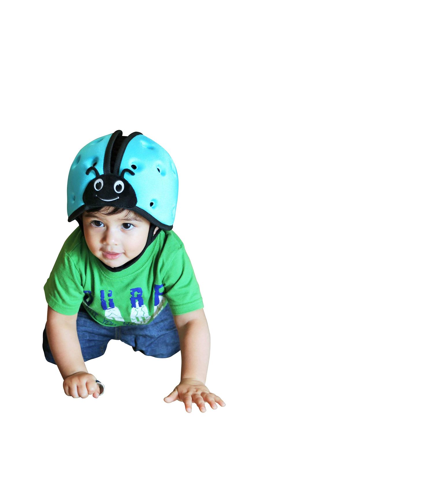SafeheadBABY Soft Children's Helmet - Ladybird Design in Blue | Safe & Comfortable Pediatric Head Protection - Buy Online on GoSupps.com