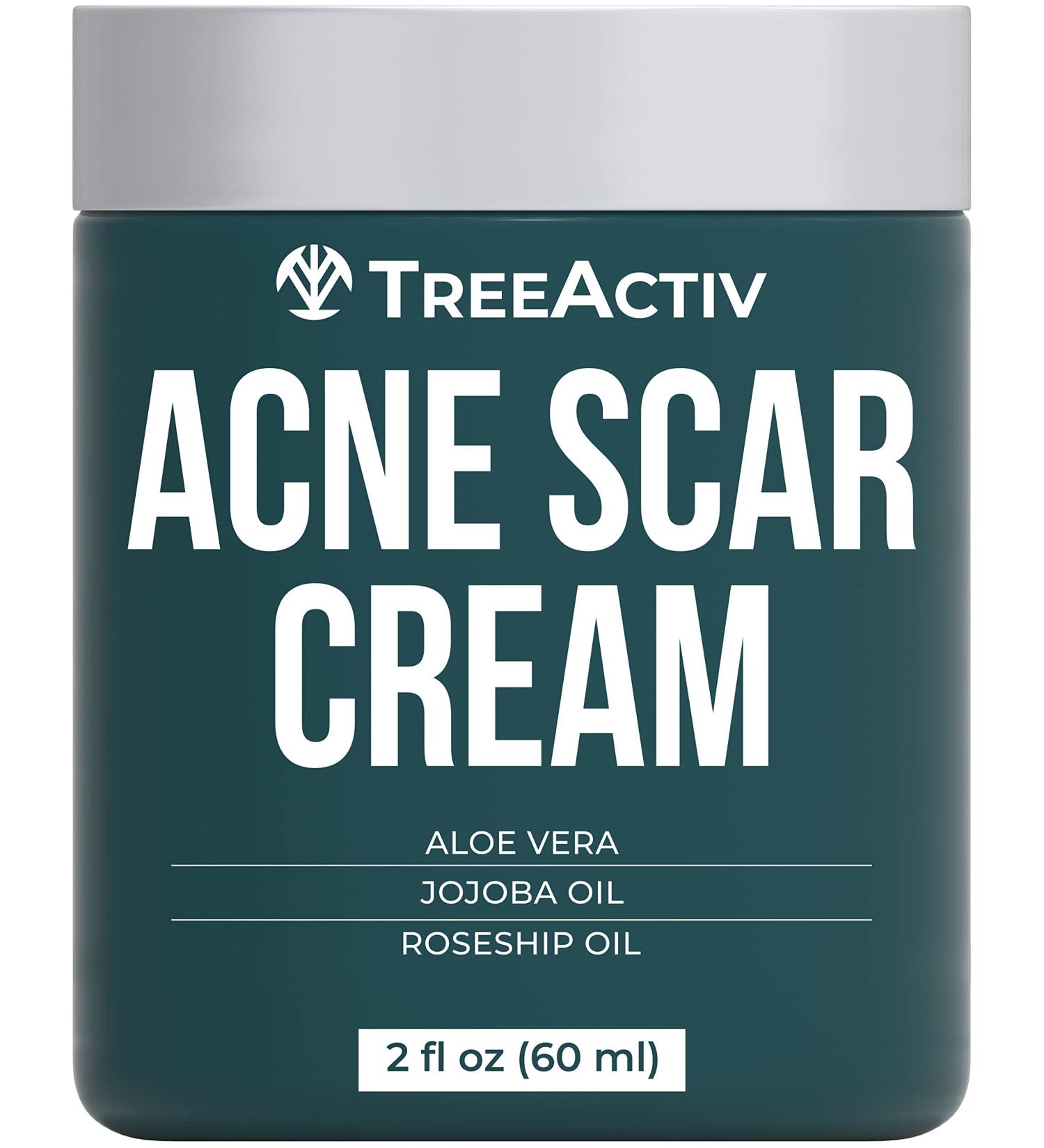 TreeActiv Acne Scar Cream - Effective Treatment for Face & Body Scars Stretch Marks 500+ Uses - All Skin Types - Buy Online on GoSupps.com