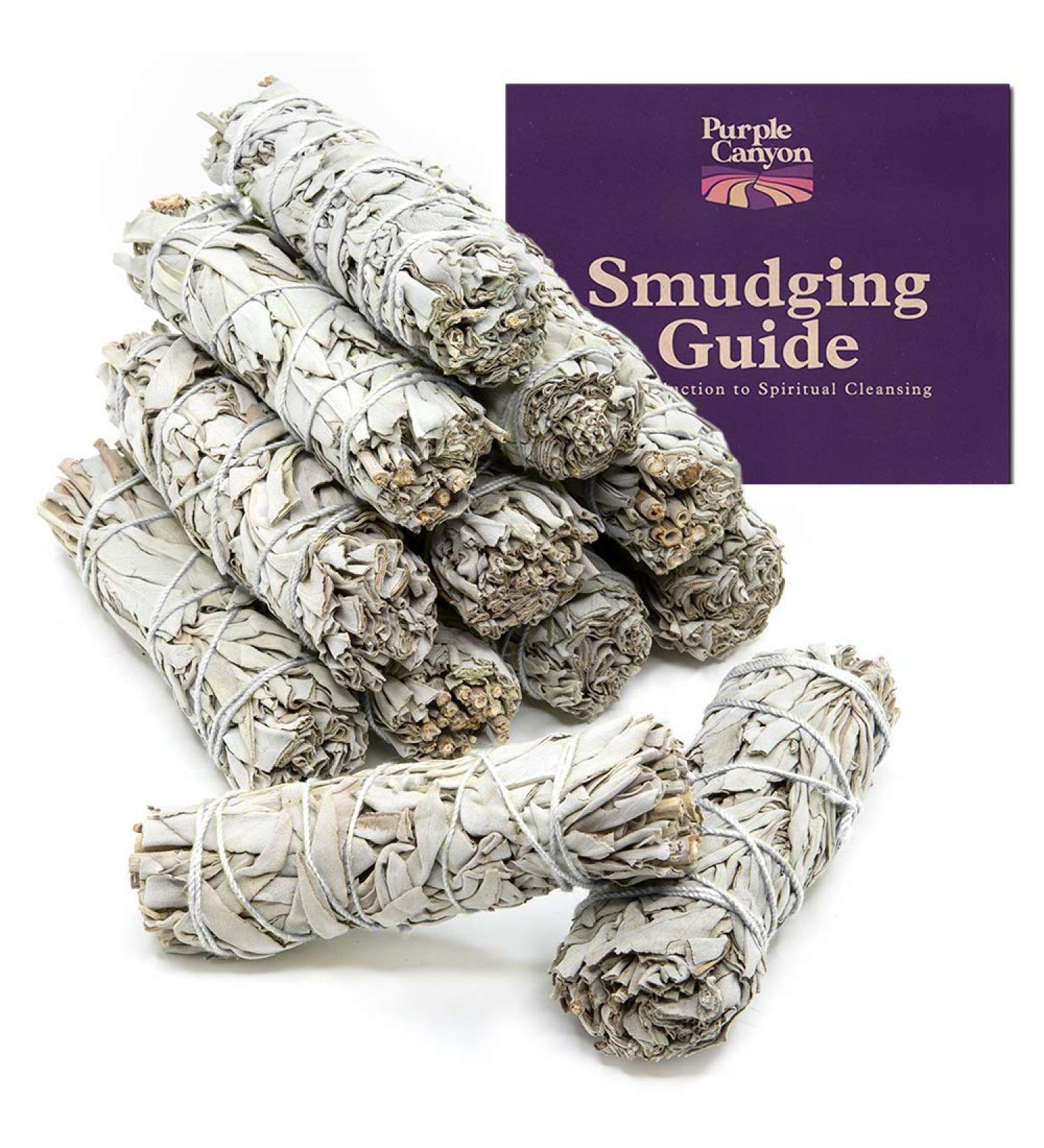 12 Pack Purple Canyon Sage Smudge Kit - White Sage Sticks for Home Cleansing and Aromatherapy - Buy Online on GoSupps.com