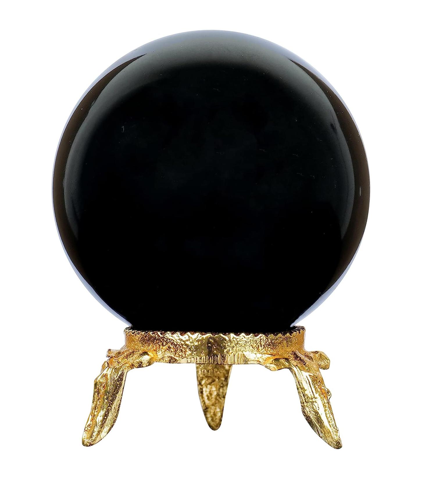 Black Tourmaline Crystal Ball - Feng Shui Decor & Meditation Accessory | PYOR Tourmaline Crystal Sphere for Magic & Energy Healing - Buy Online on GoSupps.com