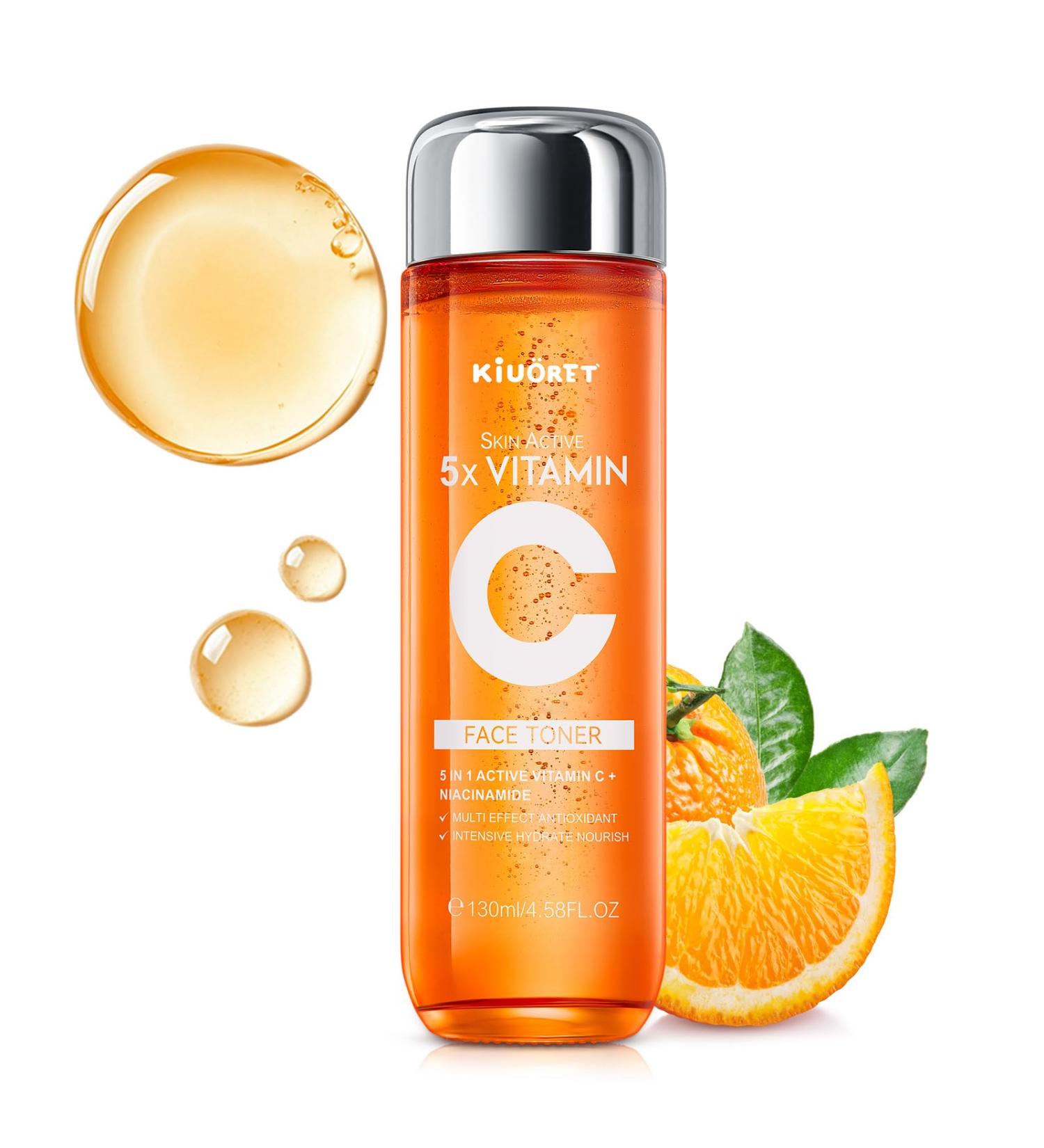 5X Vitamin C Toner - Vitamin C Face Toner with Niacinamide & Hyaluronic Acid Deep Hydration & Improves Skin Tone - Korean Skin Care for All Skins 130ml 4 Fl Oz (Pack of 1) - Buy Online on GoSupps.com