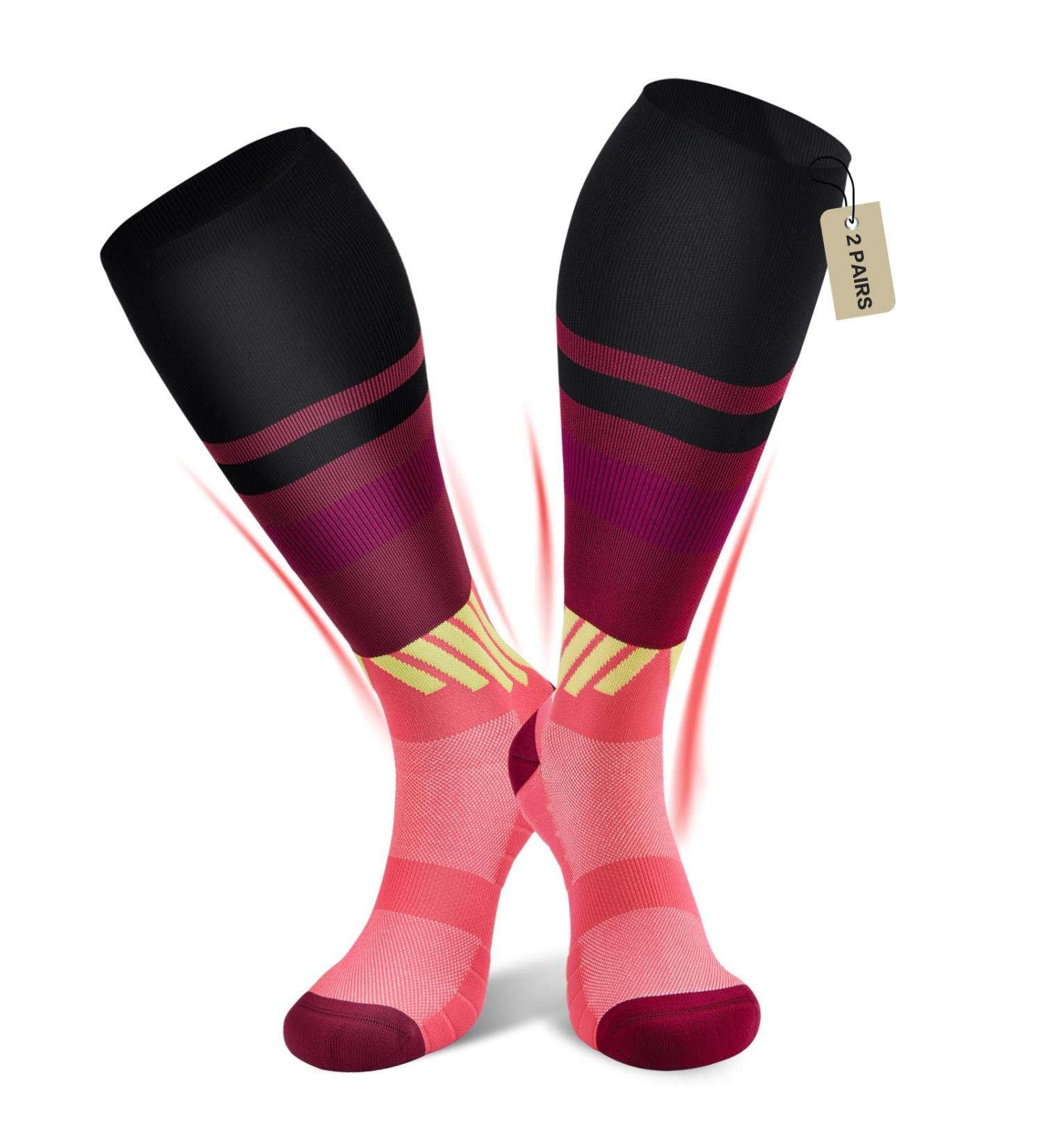 Tomiliold 2 Pair Compression Stockings for Women & Men - Thrombosis & Flight Compression Socks for Sports Travel & Running - Size 38-42 Pink - Buy Online on GoSupps.com