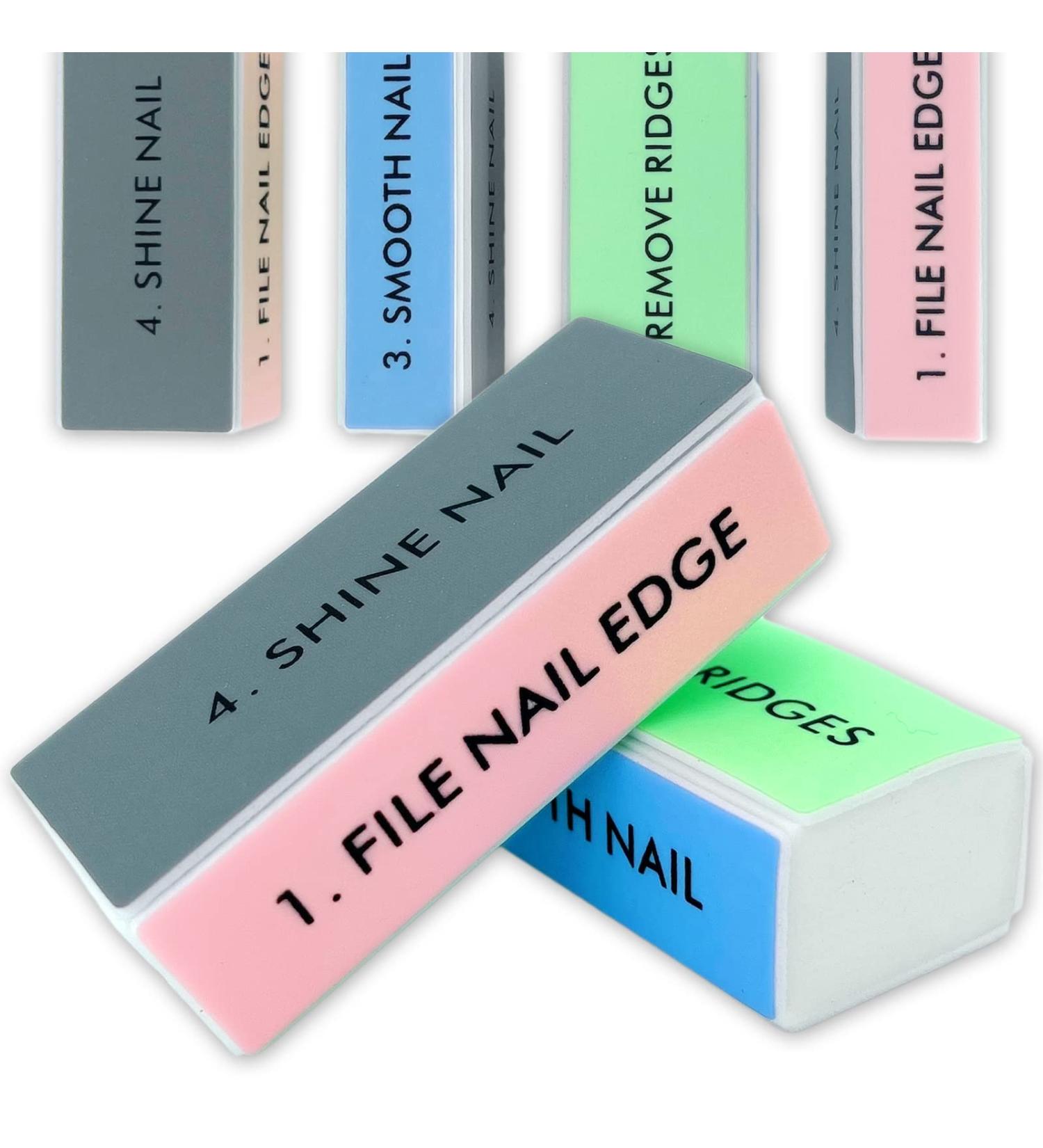 ExceLife 6 Pcs Nail Buffer Block 4 Way Mini Nail File Sanding Sponge Shine Grinding Polishing Manicure Tool for Salon Nail Art DIY - Buy Online on GoSupps.com