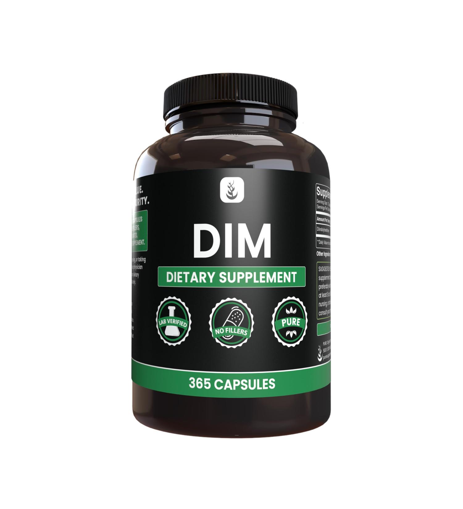 PURE ORIGINAL INGREDIENTS Diindolylmethane (DIM) (365 Capsules) No Magnesium Or Rice Fillers Always Pure Lab Verified 365 Count (Pack of 1) - Buy Online on GoSupps.com