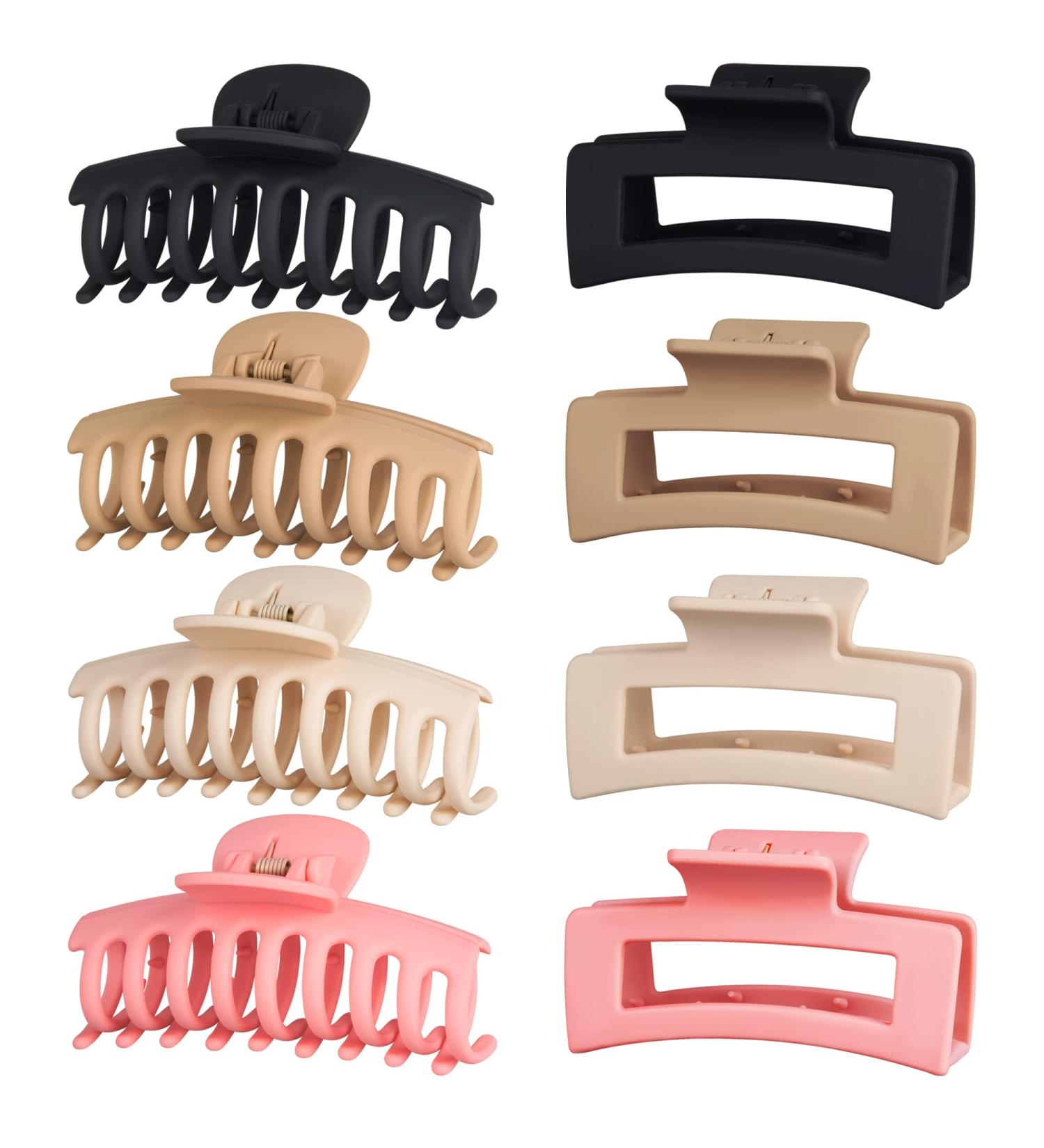 Askfeel 8Pack 3.5 Inch Medium Hair Claw Clips - Non Slip Matte Hair Clips for Women & Girls - Buy Online on GoSupps.com