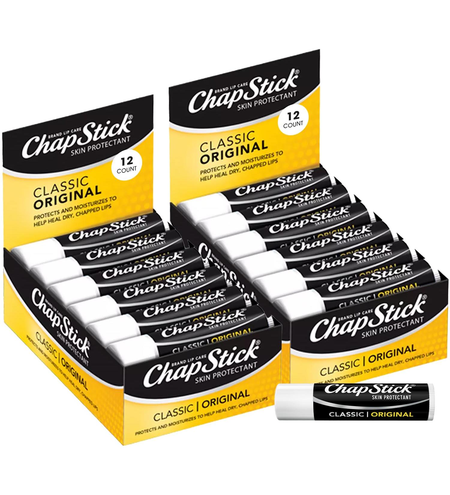 ChapStick Bulk Lip Balm Classic Original 24-Count Lip Moisturizer for Dry Lips 0.15 Ea - Buy Online on GoSupps.com