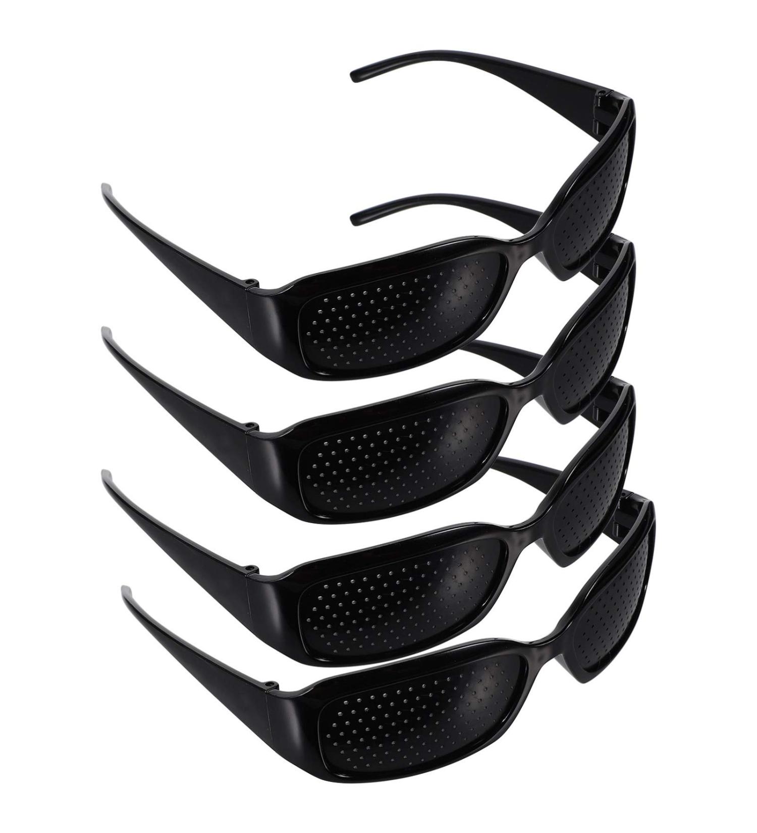 Healifty Pinhole Glasses - 4 Pieces Eye Training Glasses Relaxation & Amblyopia Solutions for Men & Women Black Sport Sunglasses - Buy Online on GoSupps.com