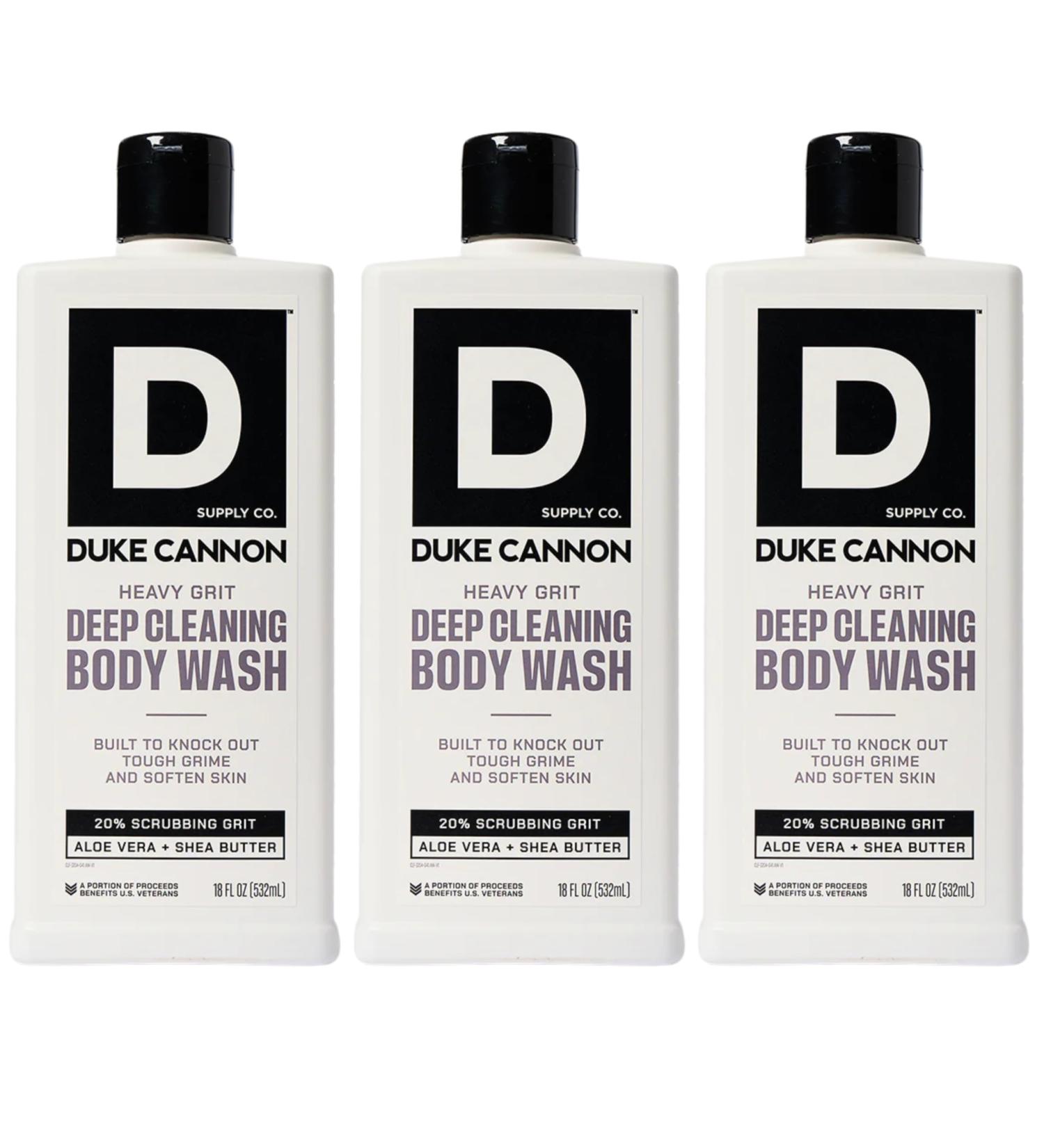 Duke Cannon Supply Co. Heavy Grit Deep Cleaning Body Wash 18 oz Large Men s Shower Gel 3-Pack Volcanic Sand Exfoliant & Aloe Vera Cleanser - Buy Online on GoSupps.com