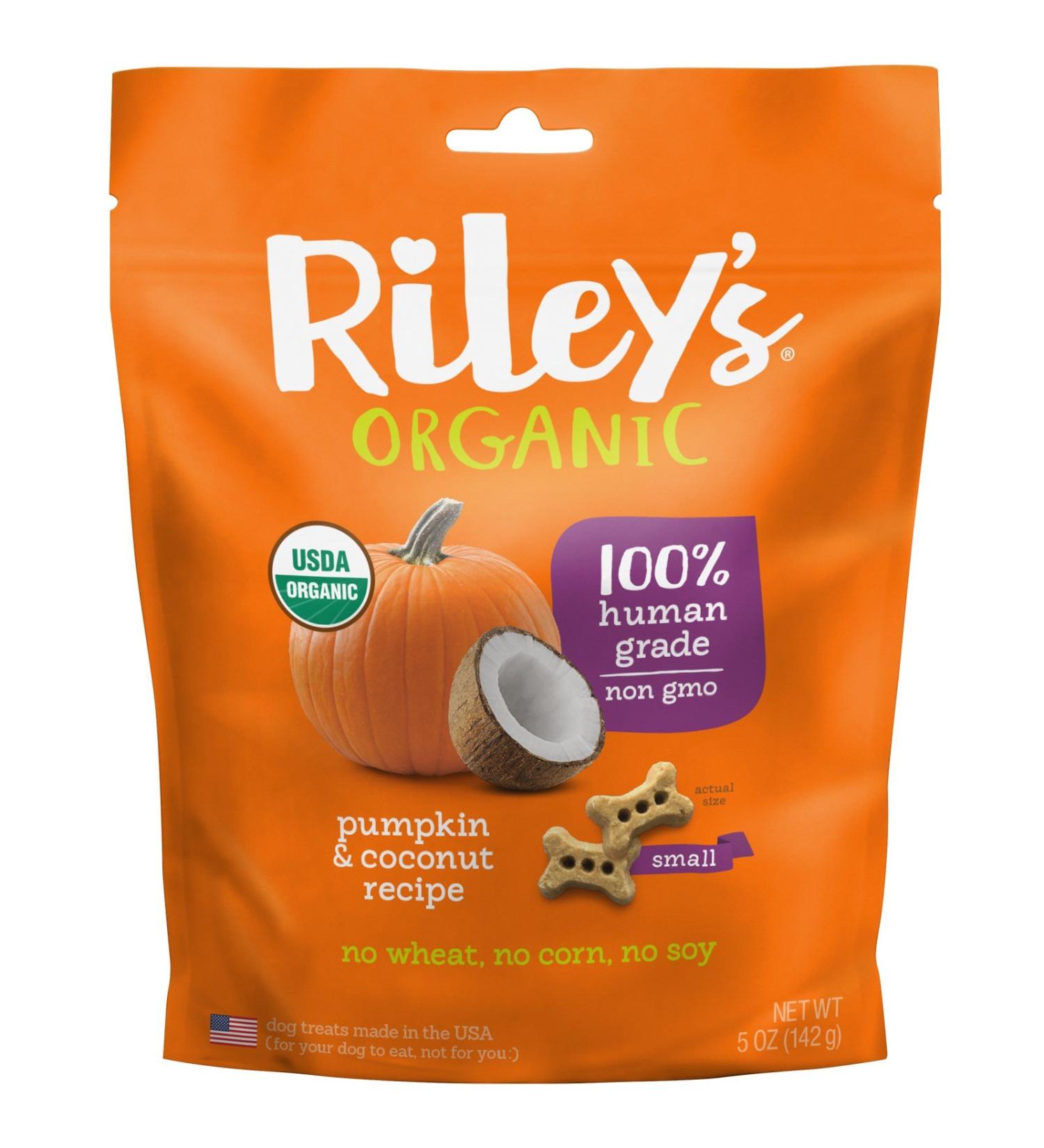 Riley's Organics Dog Treats - Small Bone Pumpkin & Coconut 5 oz | Healthy Natural Snacks - Buy Online on GoSupps.com