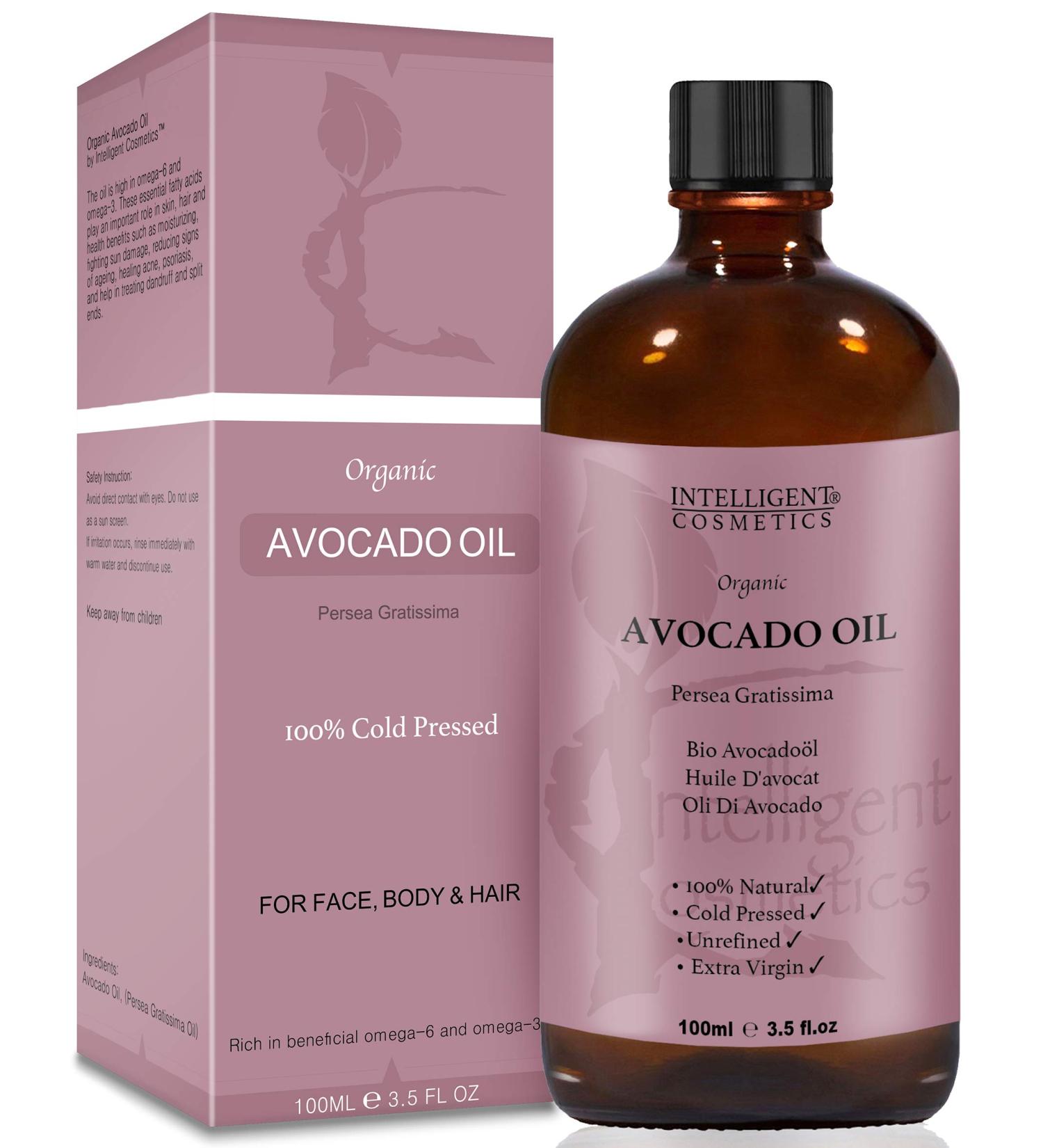 Organic AVOCADO OIL - 100% Cold Pressed Pure Virgin Unrefined - & Natural Oil Certified Organic Fights signs of ageing sun damaged treatment 100ml Glass Bottle - Buy Online on GoSupps.com