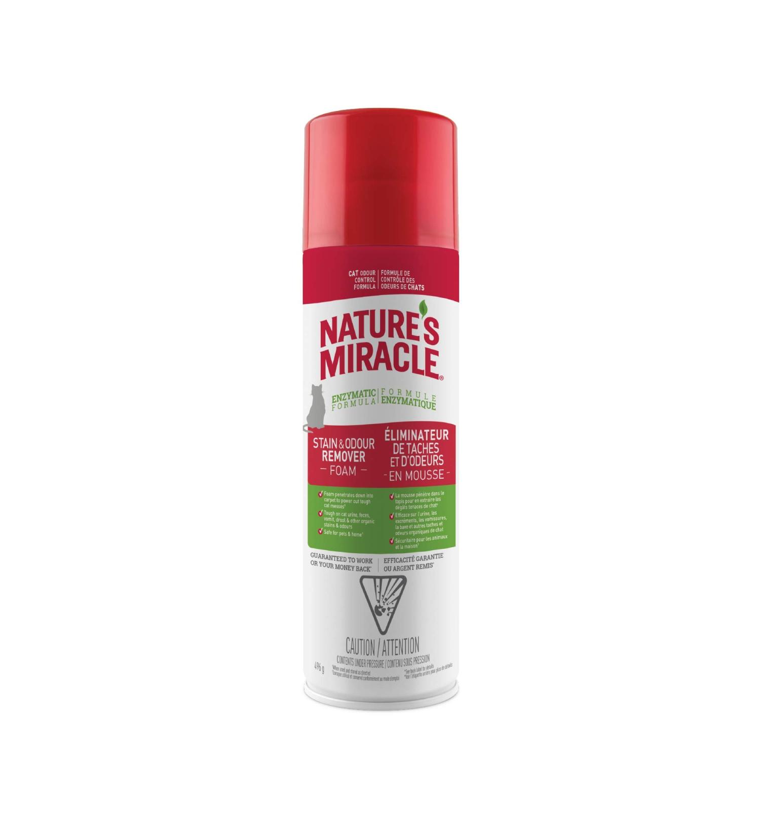 Nature's Miracle Stain & Odor Remover Just for Cats Pet Stain Eliminator Original White 17.5oz (Foam) 17.5oz (Foam) Nature's Miracle JFC Stain & Odor Remover - 17.5oz Foam Aerosol - Buy Online on GoSupps.com