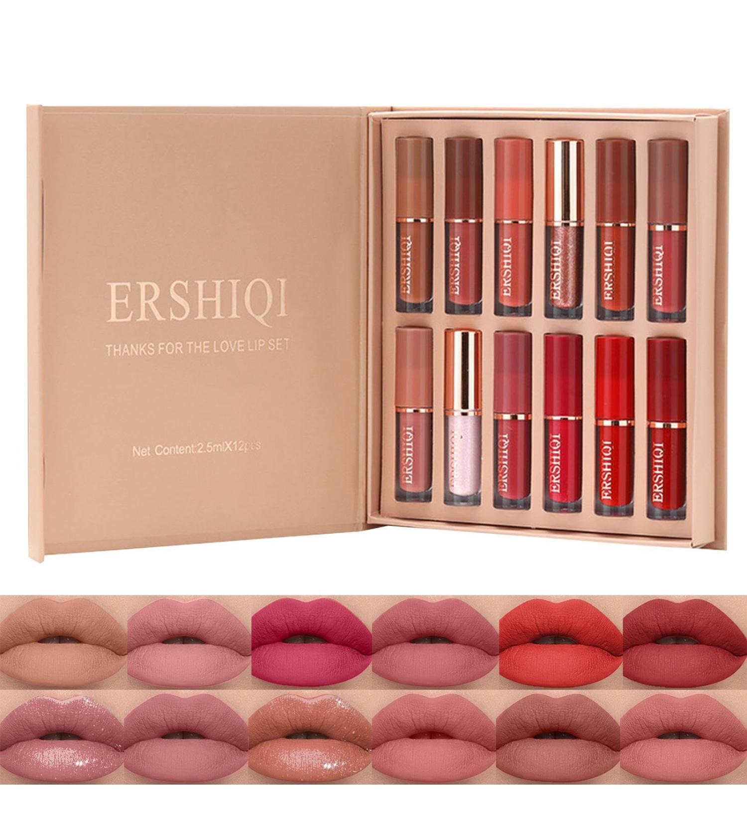  Kasmole Waterproof Lip Gloss | Pack of 12 Fast-Drying Long-Lasting Lip Tints Lip Care Beauty Products for Dates Home Work Kasmole - Buy Online on GoSupps.com