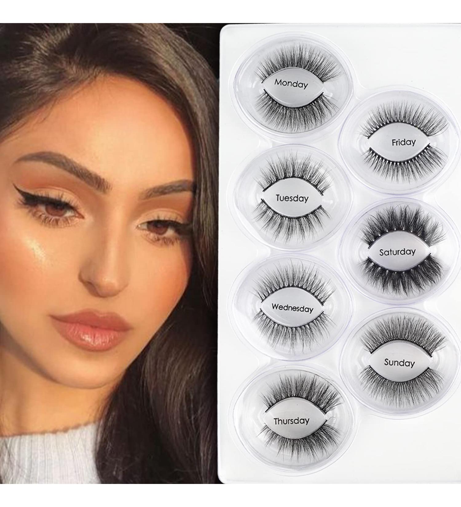 Canvalite 3D Cat Eye False Eyelashes Set - 7 Pairs Reusable Faux Mink Lashes with Tweezers | Perfect for Glam Looks - Buy Online on GoSupps.com