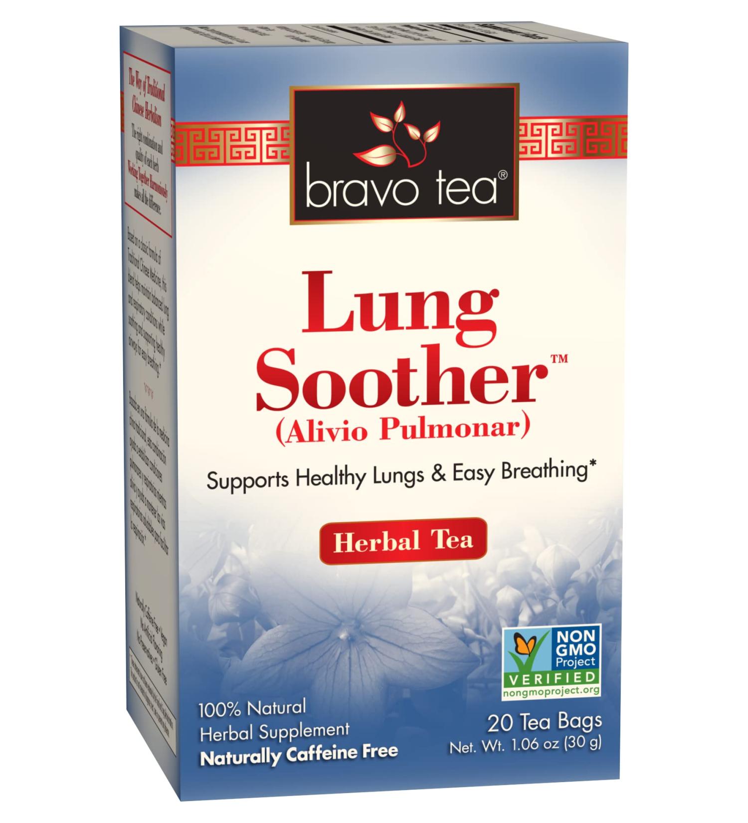 Bravo Tea Lung Soother | Caffeine Free | 20 Tea Bags for Respiratory Health - Buy Online on GoSupps.com