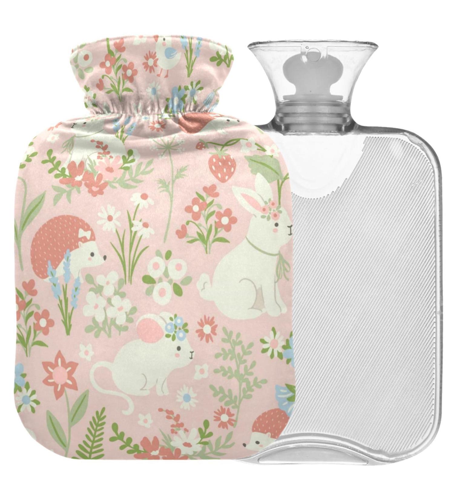 NAANLE 1L Hot Water Bottle with Cover - Heat & Cold Therapy for Pain Relief Ideal for Bed Hands & Feet - Buy Online on GoSupps.com