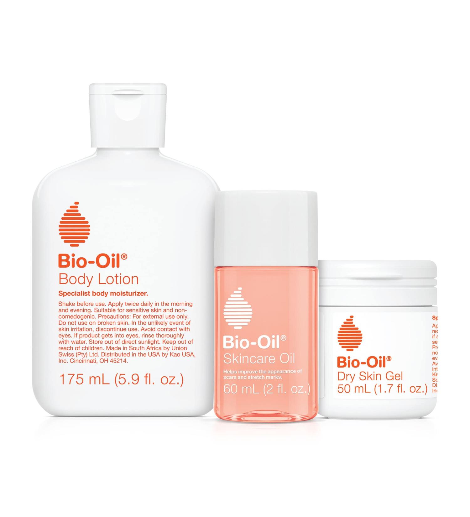 Bio-Oil Skincare Set- Trial Kit for Scars & Stretchmarks- 3 Pc Travel Size Kit for Dry Skin- Includes Skin Care Oil, Dry Skin Gel, and Body Lotion- Ideal for Scars, Pregnancy Stretch Marks, and Dry Skin - Buy Online on GoSupps.com