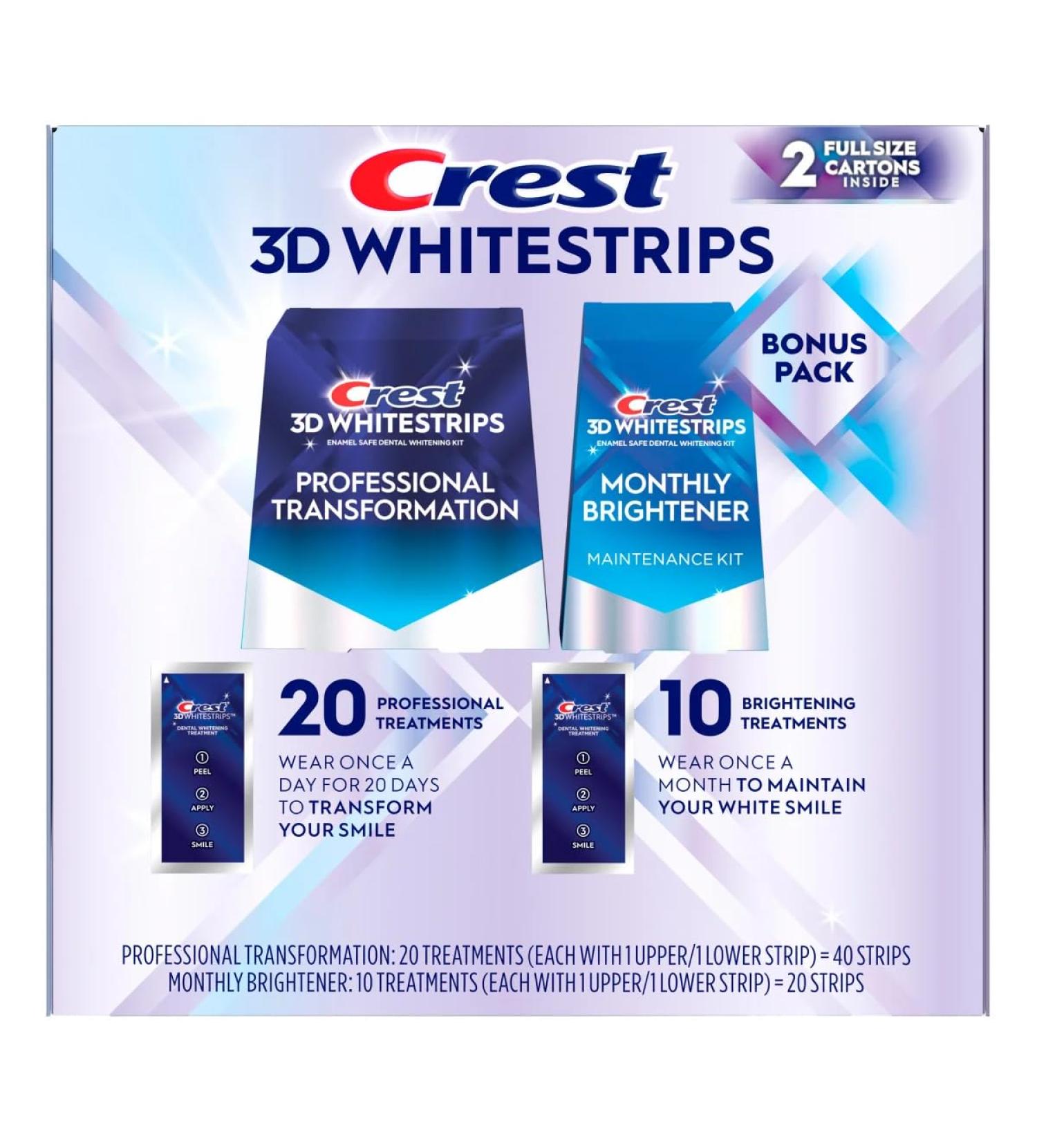 Crest 3D Whitestrips 40 + 20 Strips - Buy Online on GoSupps.com