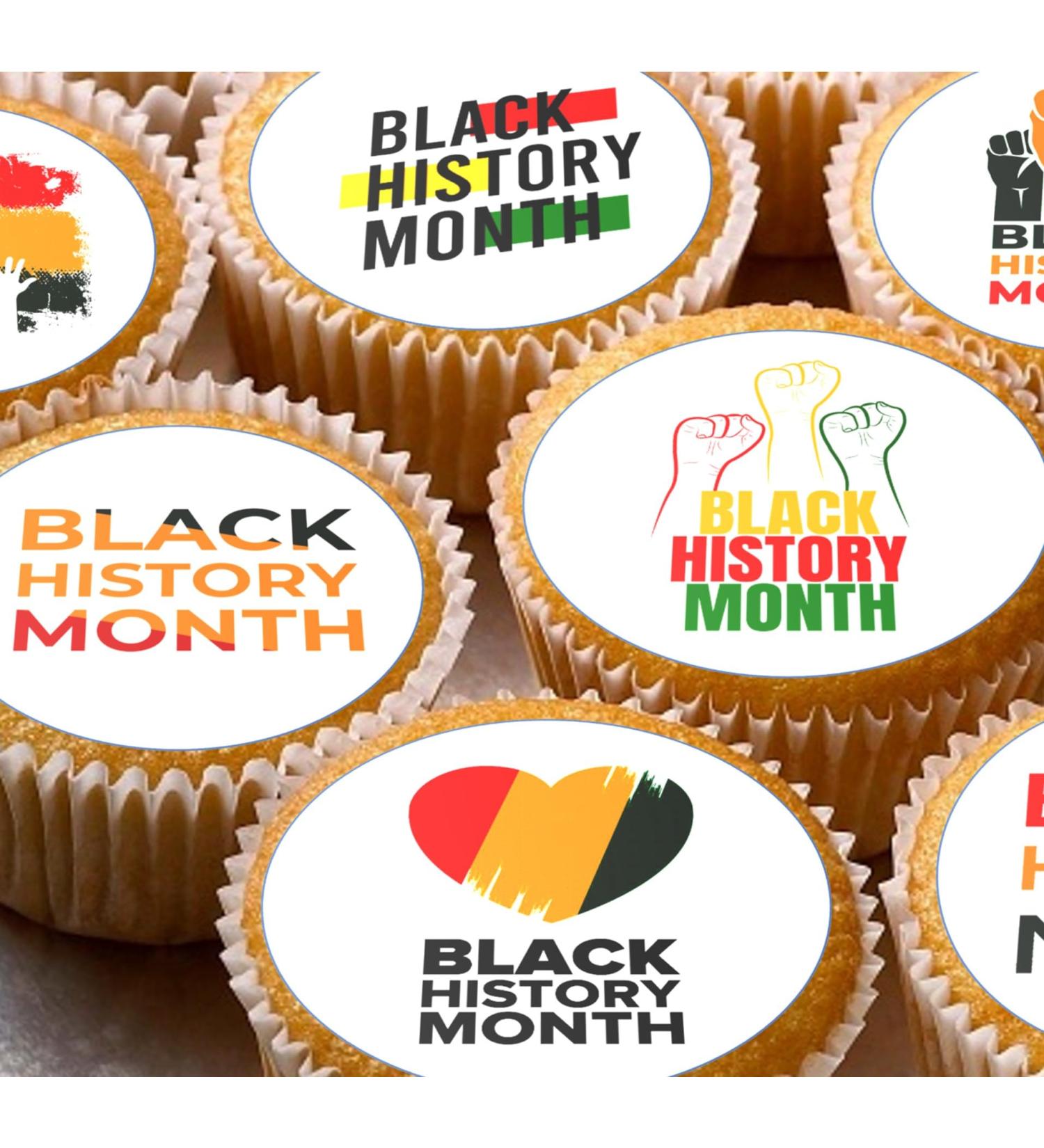 24 Black History Month Colourful edible Cupcake Cake Toppers Wafer Rice Paper precut decoration - Buy Online on GoSupps.com