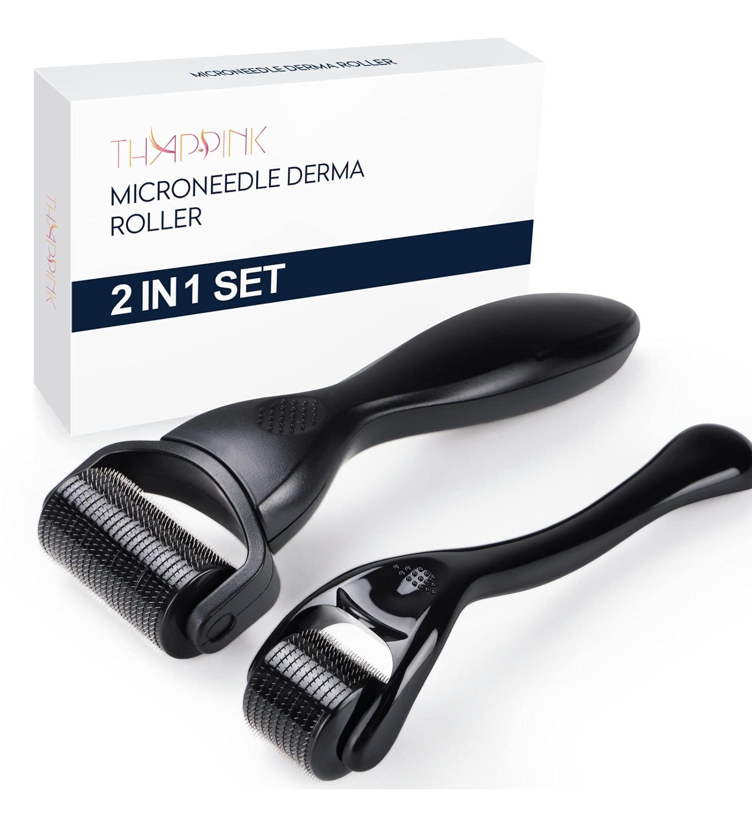 2 Pack Derma Roller for Body Hair and Beard Growth - Microneedle Roller Kit for Men and Women - Home Use - Buy Online on GoSupps.com
