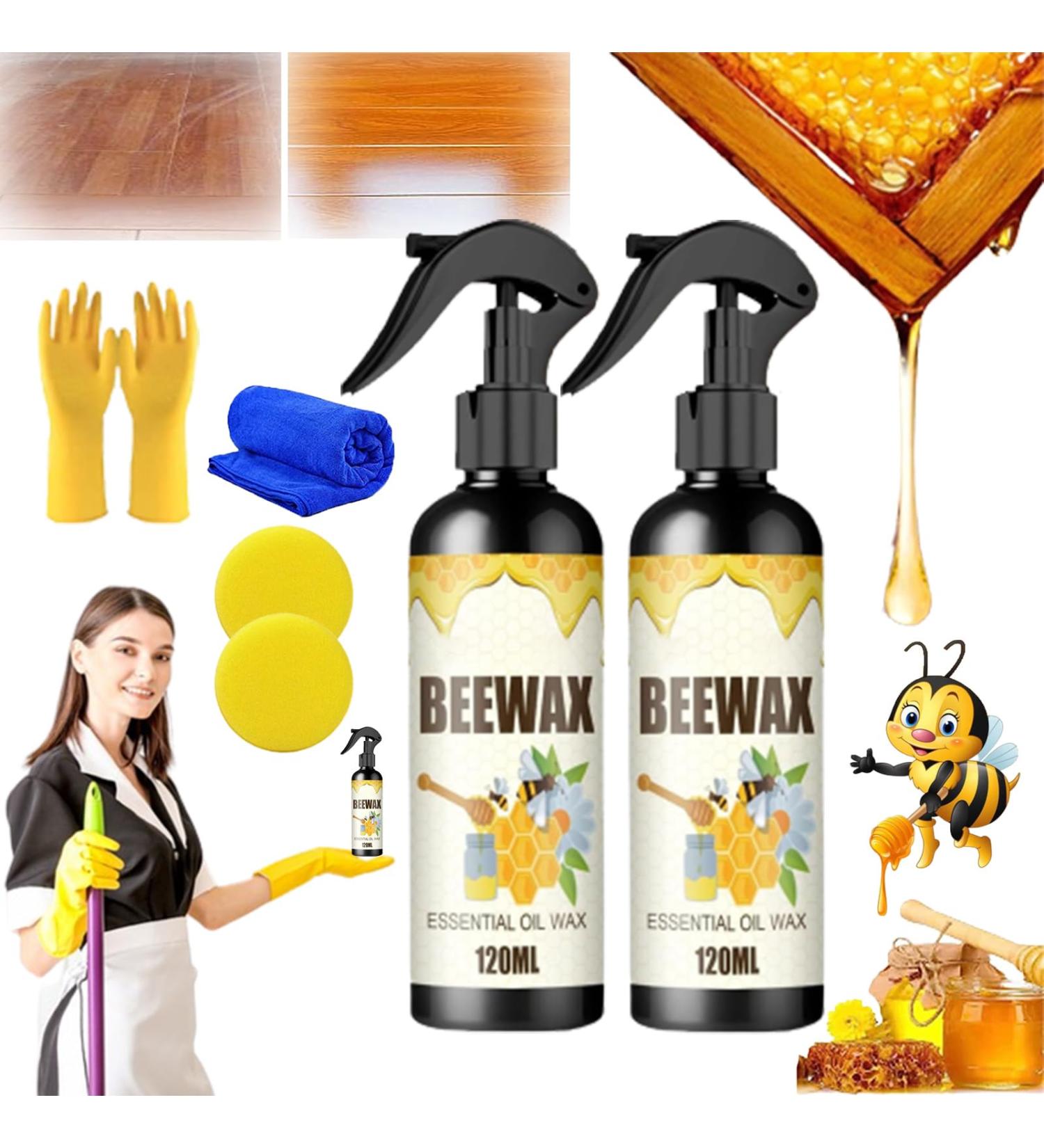 Natural Micro-Molecularized Beeswax Spray Wood Seasoning Beeswax Household Polishing Bees Wax Furniture Polish and Cleaner Natural Beewax Furniture Care Polishing (2pcs) - Buy Online on GoSupps.com