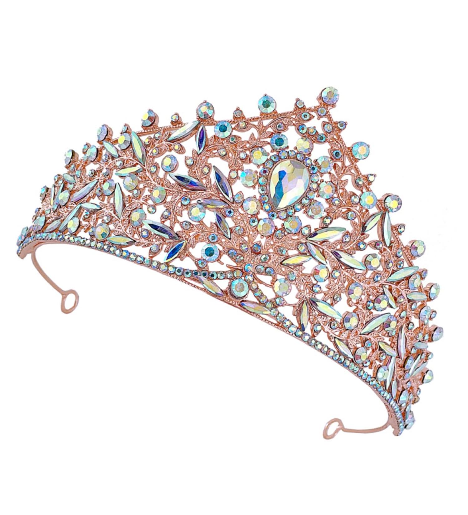 DRESSOOS Crown Headband Crown Bridal Crown Crowns for Women Rhinestone Headband Princess Crown Wedding Crown for Bride Bridal Hair Accessories Crown for Bride Wedding Zinc Alloy 17.00X17.00X9.00CM Golden - Buy Online on GoSupps.com