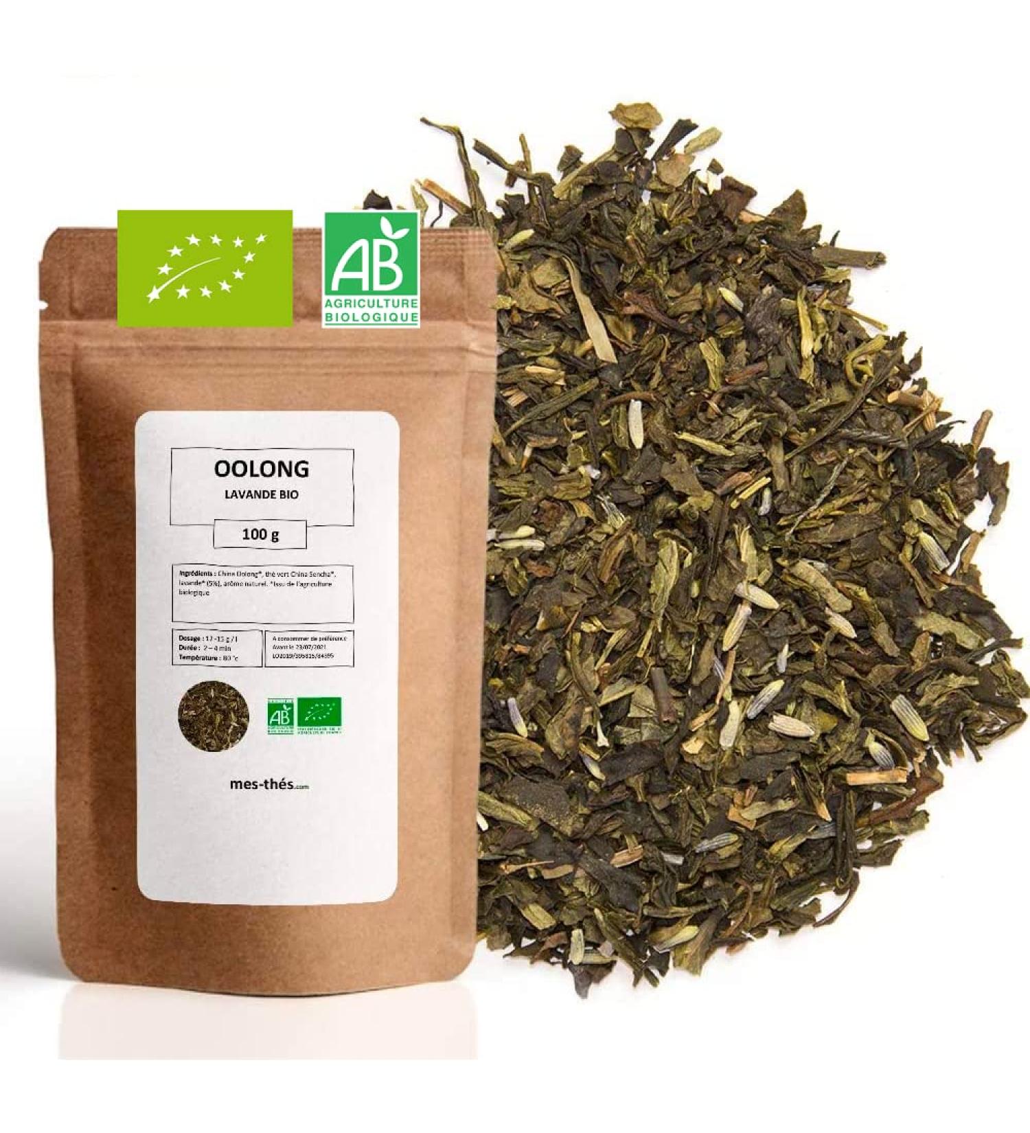 Th Oolong Bio Lavande - 100g (40 tasses) - Th en vrac 100% agriculture biologique - Mes-Th s Oolong Lavande - Buy Online on GoSupps.com
