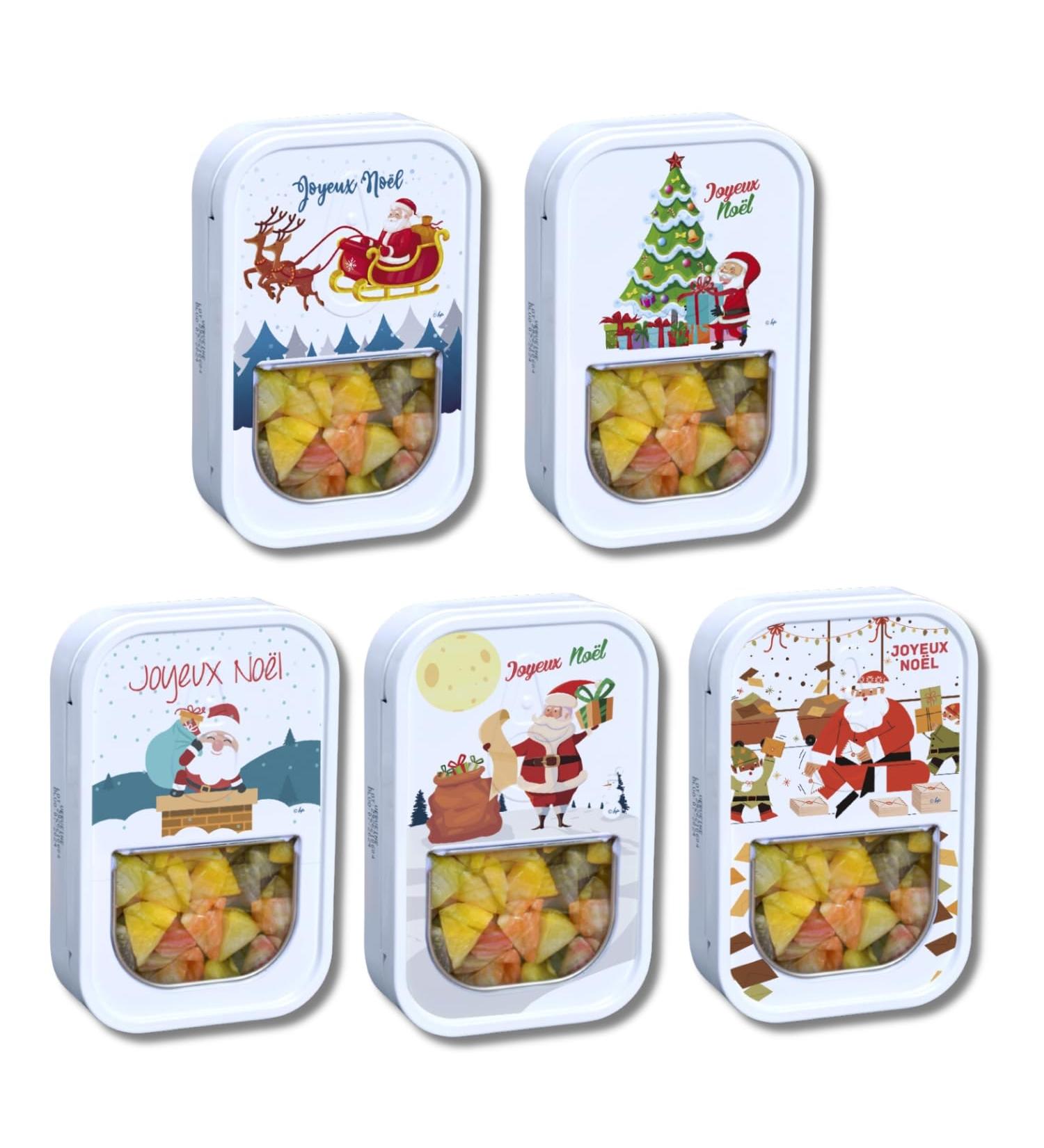 Set of 5 Boxes of Traditional Multifruit Berlingots - Special Christmas Edition - Santa Claus Collection - High-End Artisanal Confectionery - Christmas gift idea for guests - Sweets - 200g - Buy Online on GoSupps.com