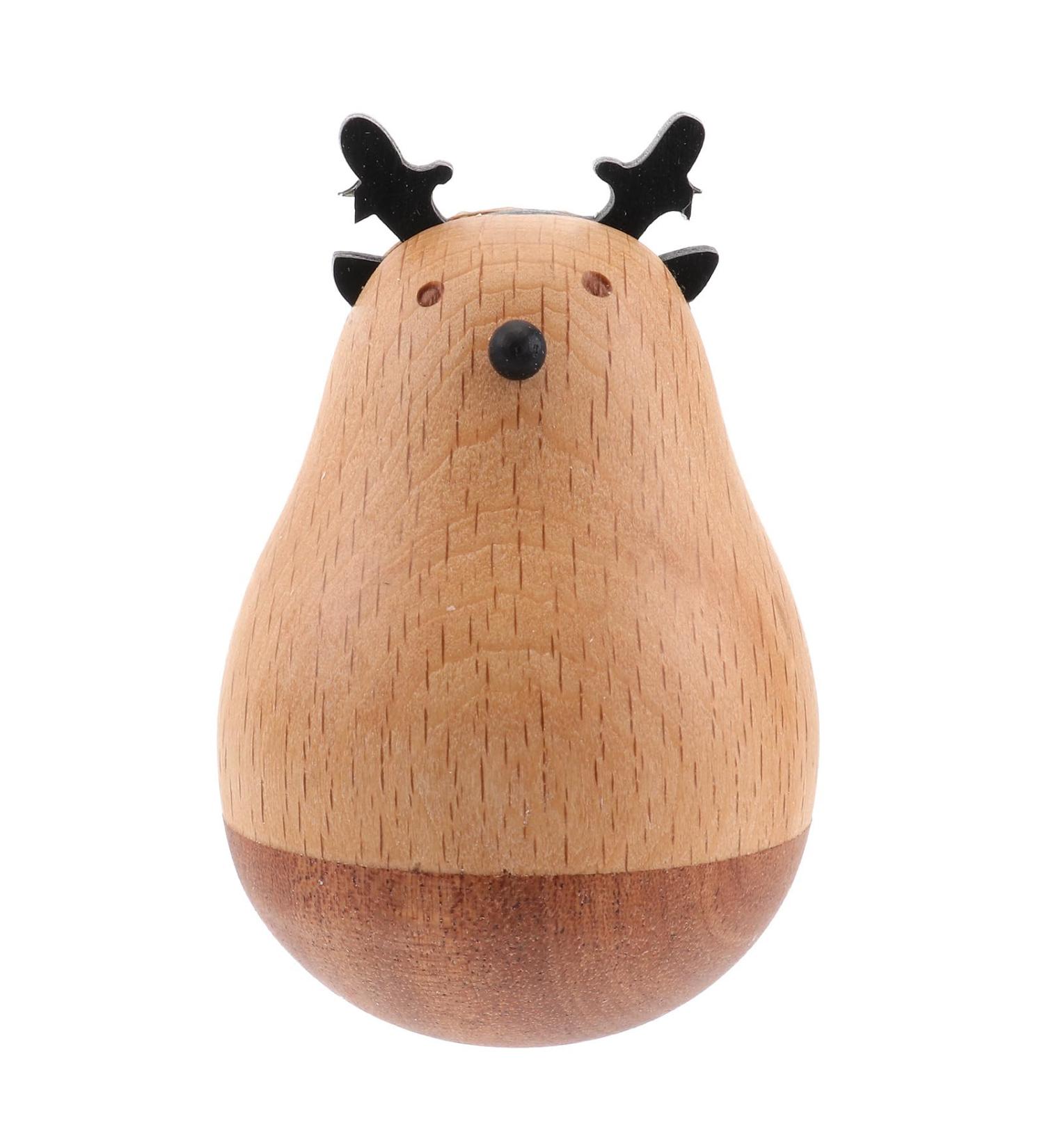 Wooden Standing Toys for Kids - Decorative Penguin Bear & Reindeer Figures | Eco-Friendly Baby Rattles & Children's Wooden Toys - Buy Online on GoSupps.com