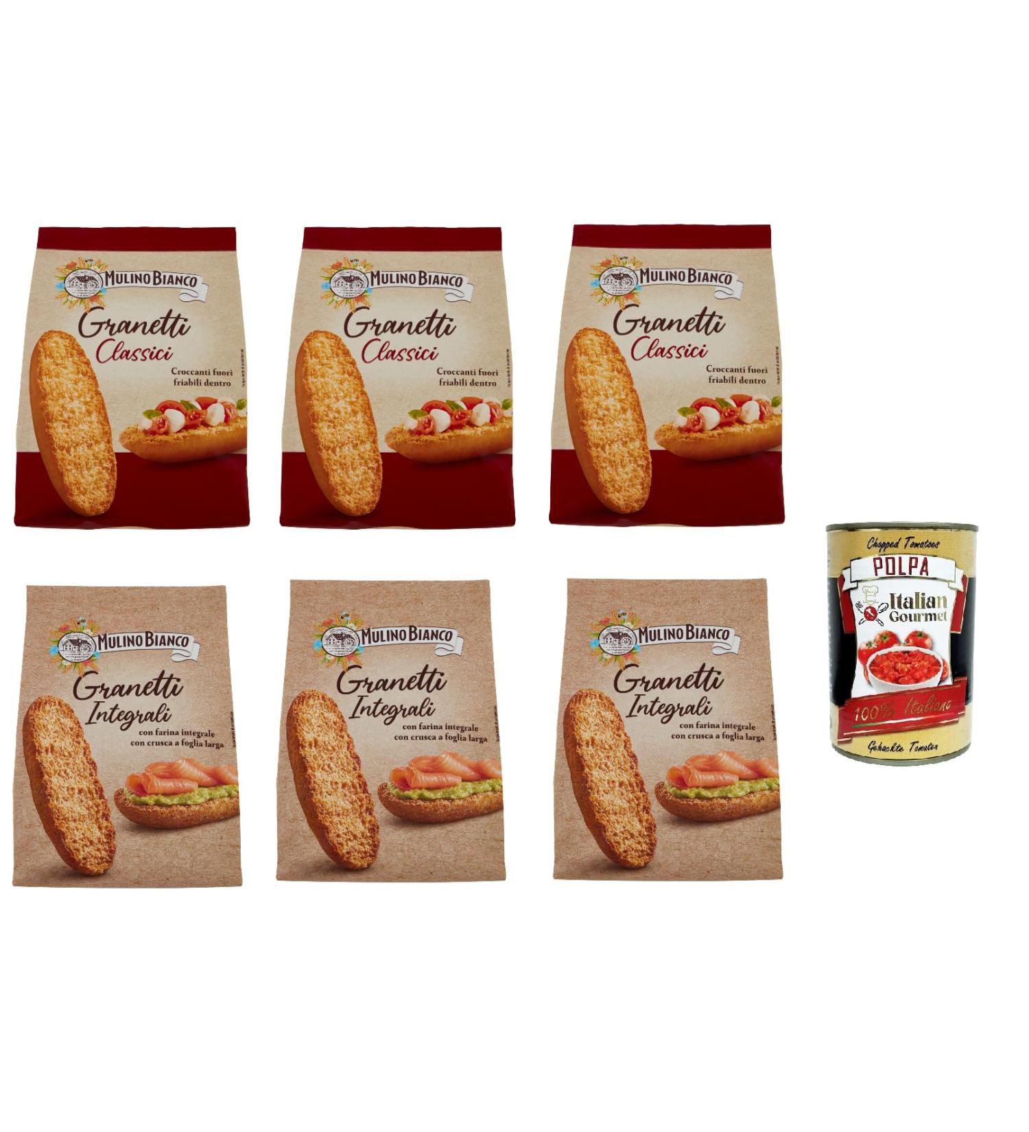  Italian Gourmet E.R. Mulino Bianco Granetti and Wholemeal Crostini Snack + Pulp Italian Gourmet 400g Pack of 6 - Buy Online on GoSupps.com