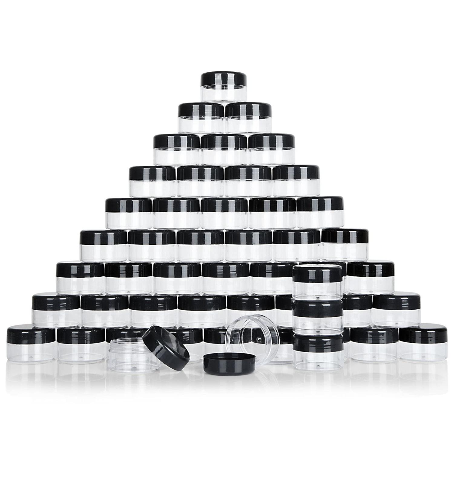 ZIQI 100 Pieces Sample Empty Containers 20g Clear Cosmetic Container Jars with Lids Plastic Pot Makeup Jars for Cosmetics Cream Lip Balm Lip Scrub Ointments-Leak Proof - Buy Online on GoSupps.com