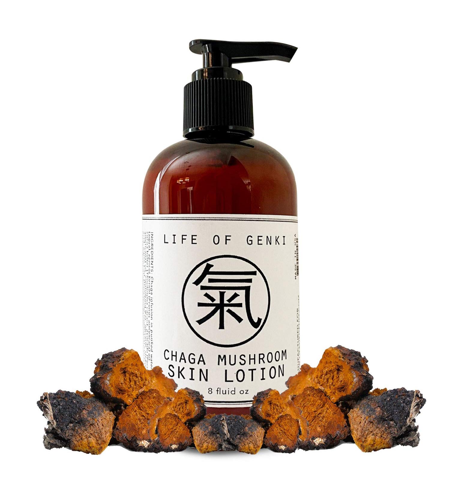 USA Made Vegan Chaga Mushroom Skin Lotion | All-Natural Moisturizing Cream with Apricot Kernel Oil - Buy Online on GoSupps.com
