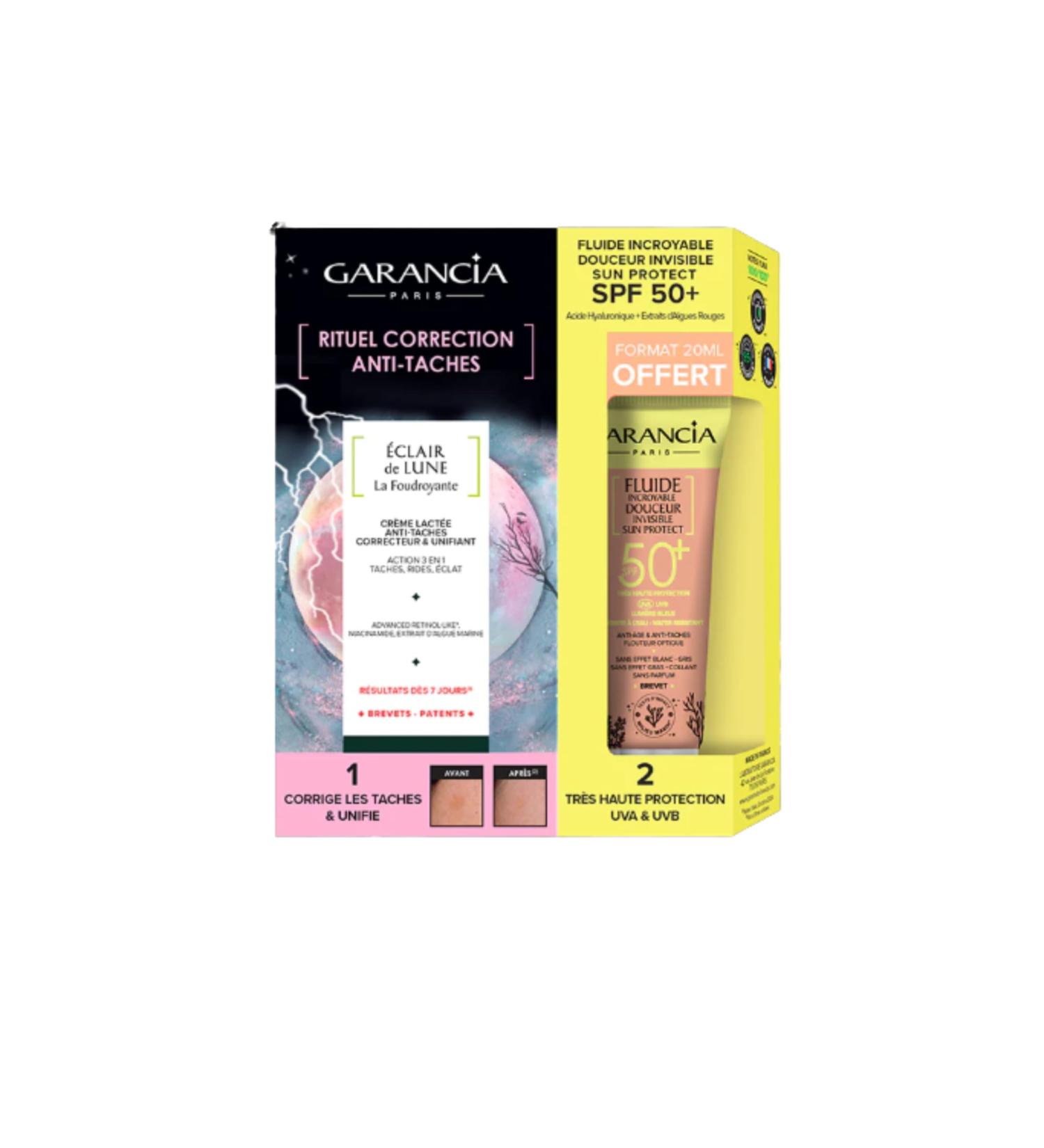 TAAJ Garancia clair de Lune La Foudroyante | Milky cream that targets dark spots wrinkles and radiance | Incredibly soft invisible fluid with SPF 50+ sun protection | Made in France